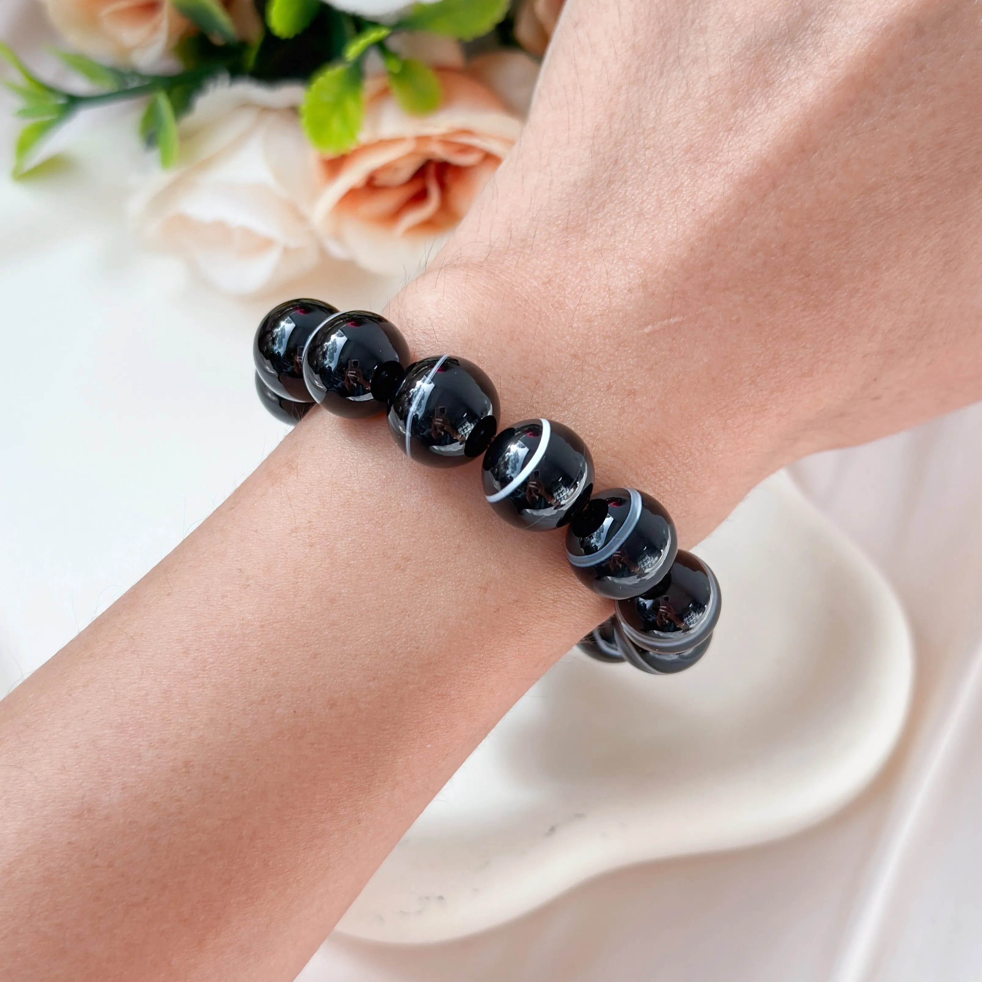 Bull's Eye Agate 12mm Bracelet