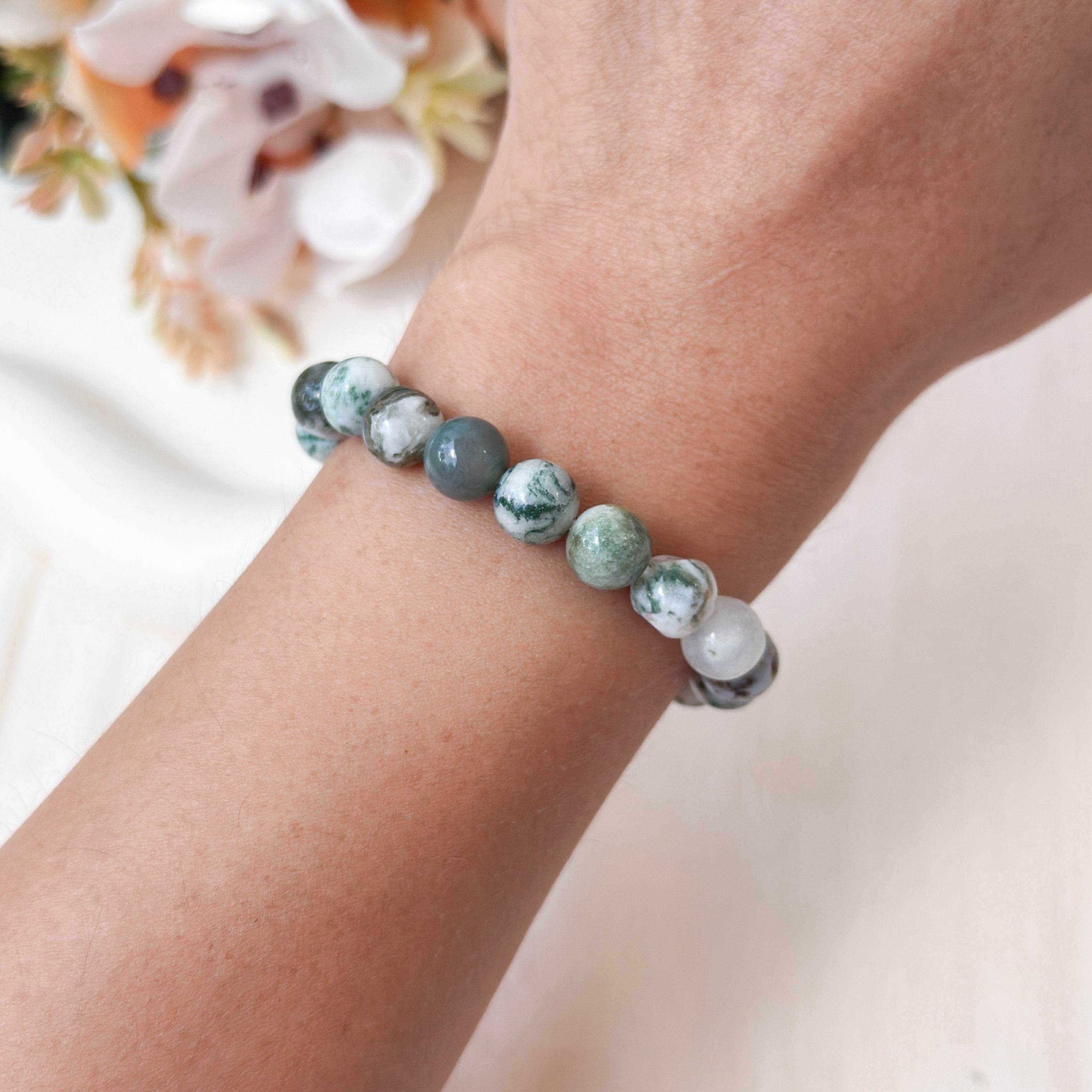 Tree Agate 8mm Bracelet