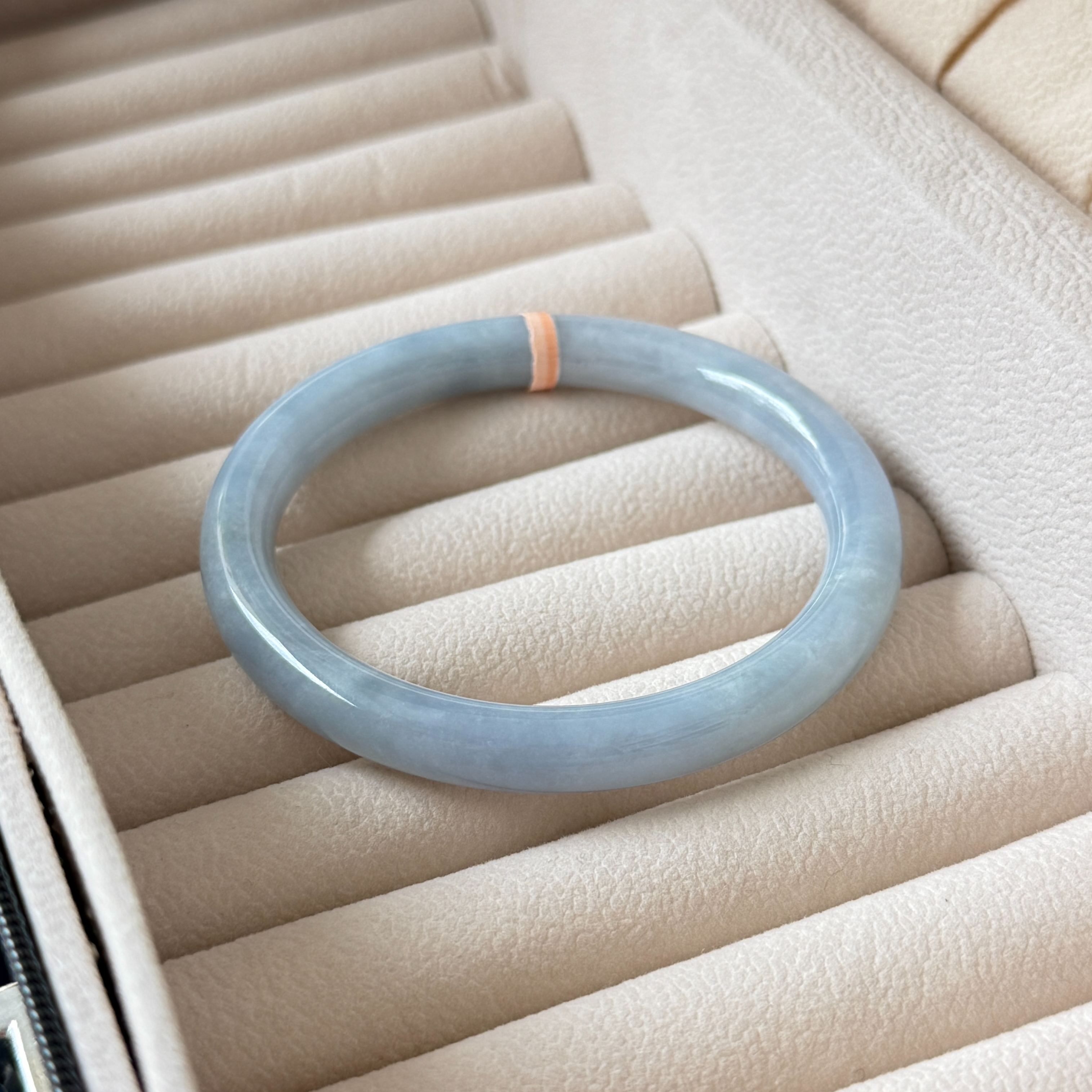 Grade A Teal Green Jade Yuan Tiao Bangle S58+/39g - YTM