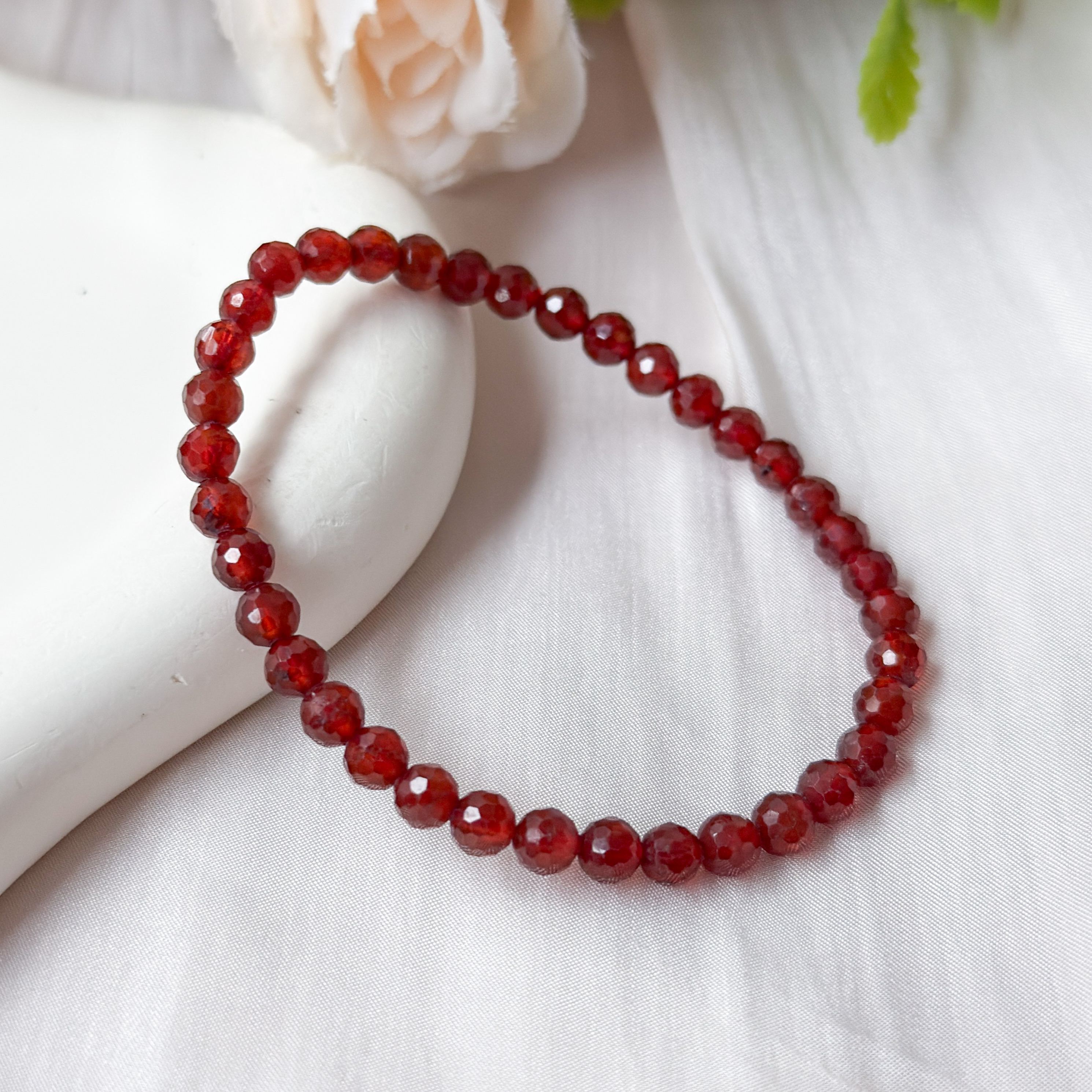Hessonite 5+mm Cut Bracelet