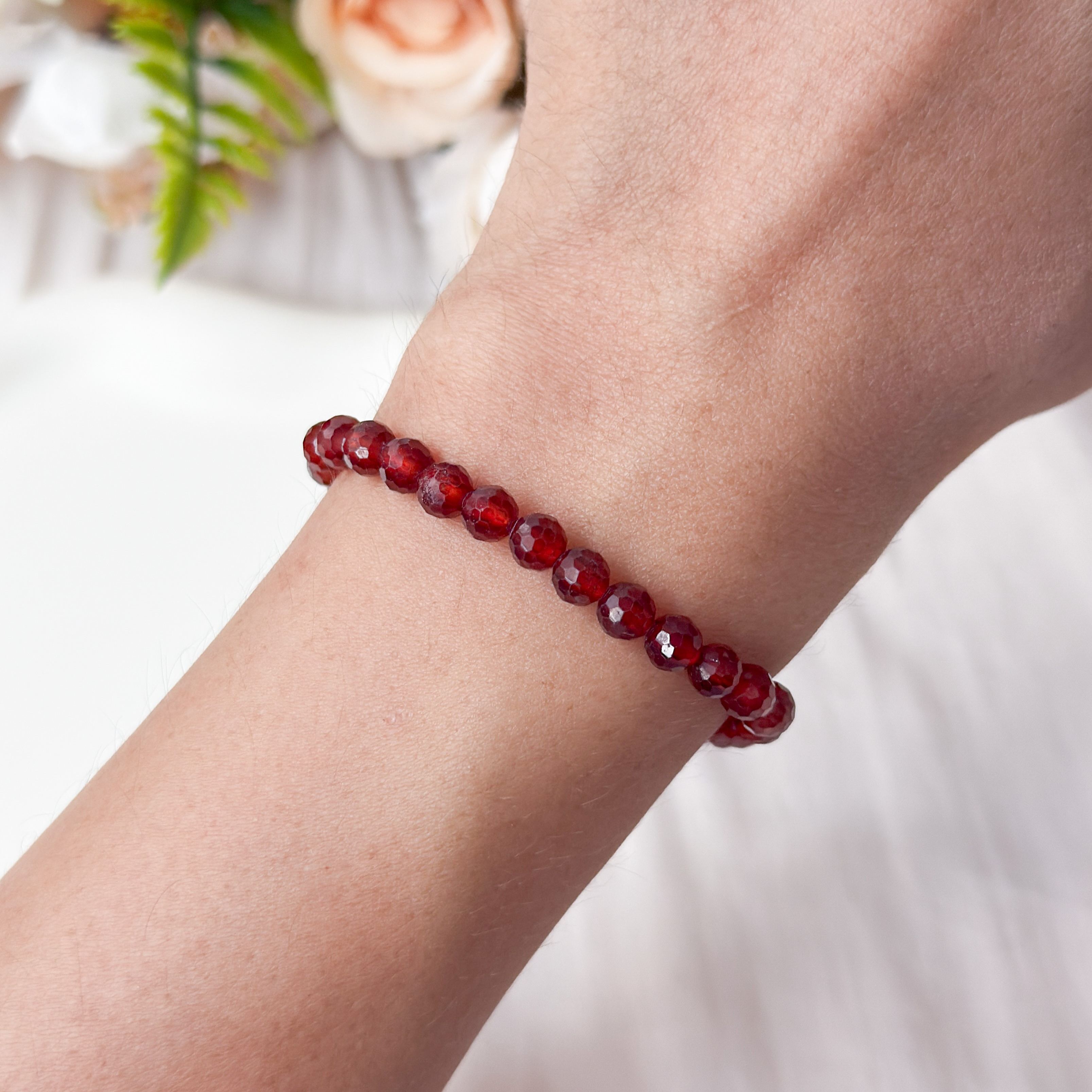 Hessonite 5+mm Cut Bracelet