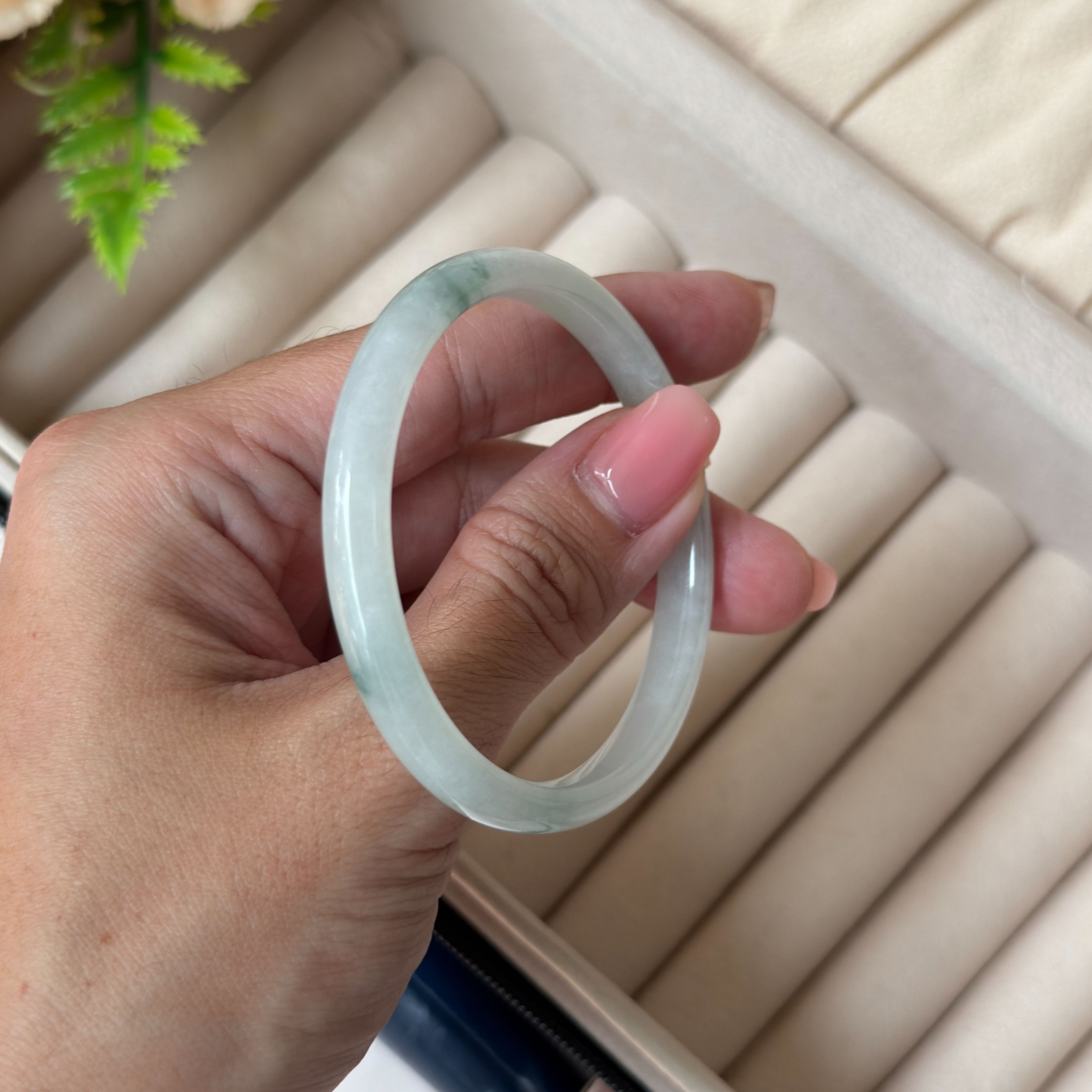 Grade A Piao Hua Jade Bangle - S51+/18.4g