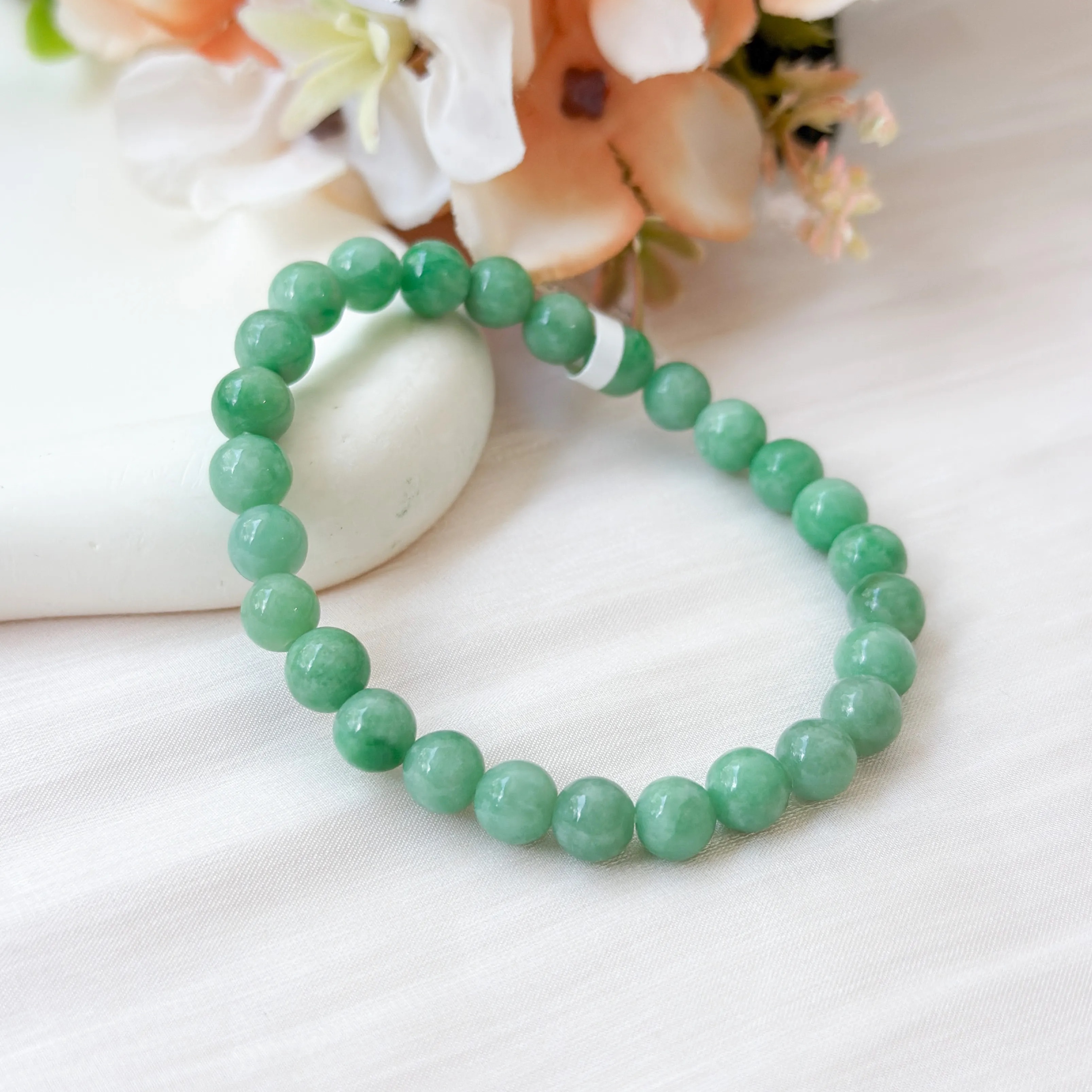 Grade A Pea Green Jade 6-7mm Bracelet