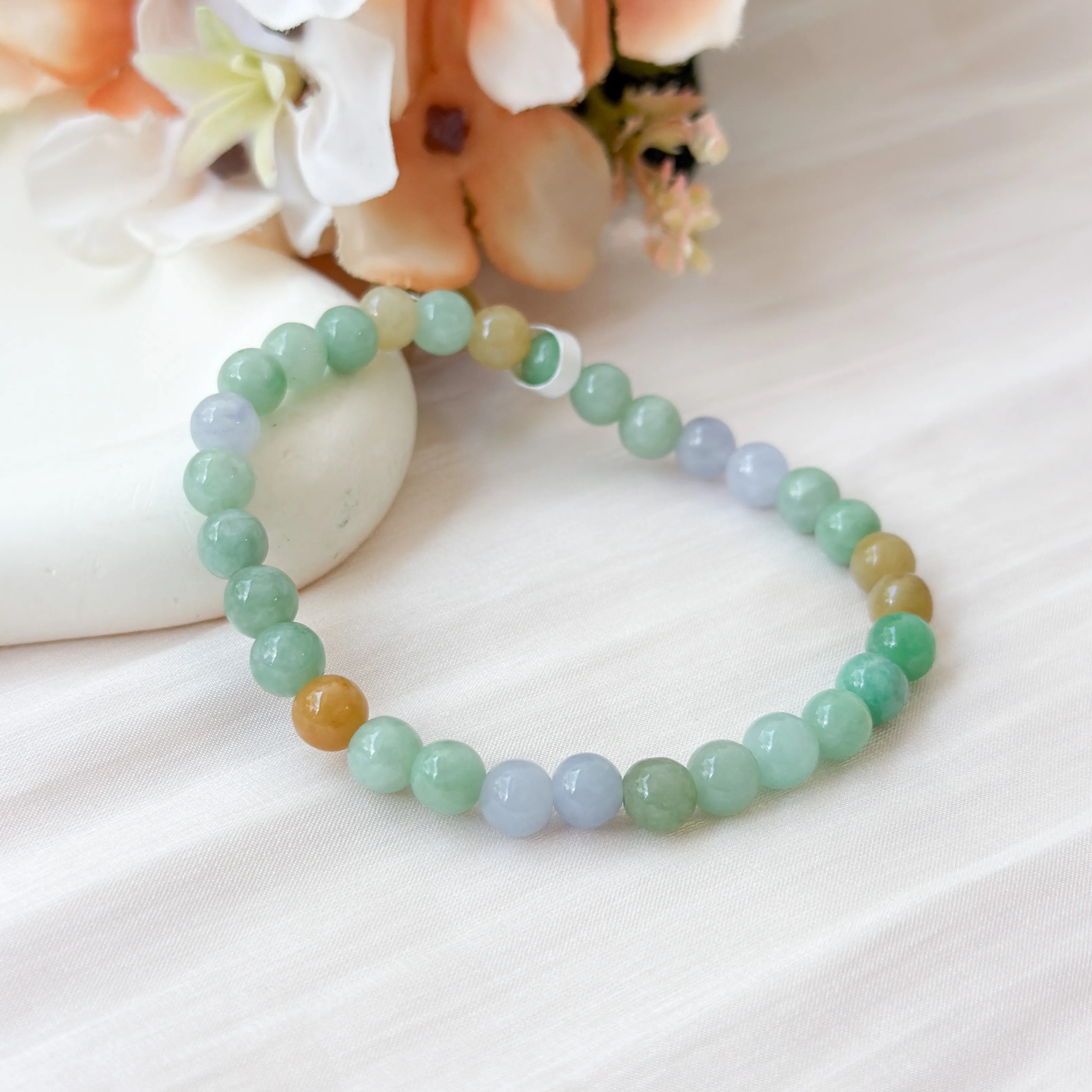 Grade A Multi Colour Jade 6-7mm Bracelet