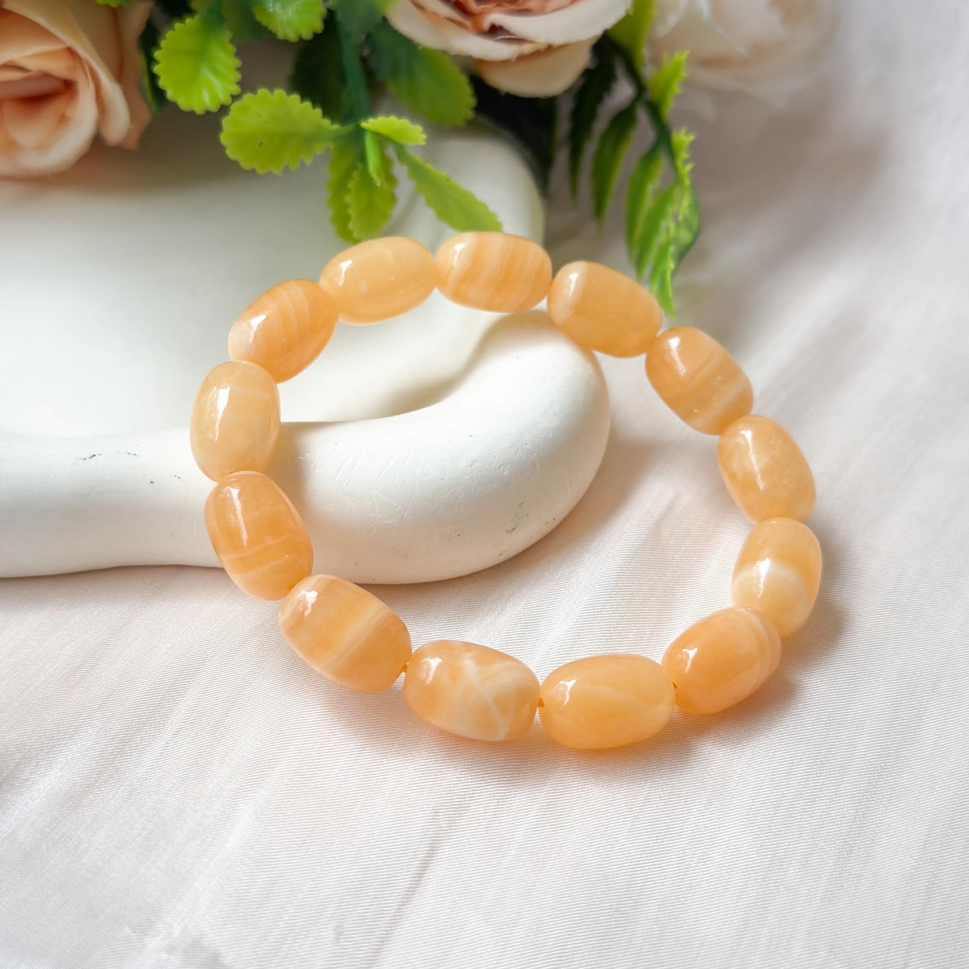 Golden Tridacna Gigas Oval Canister AAA Bracelet