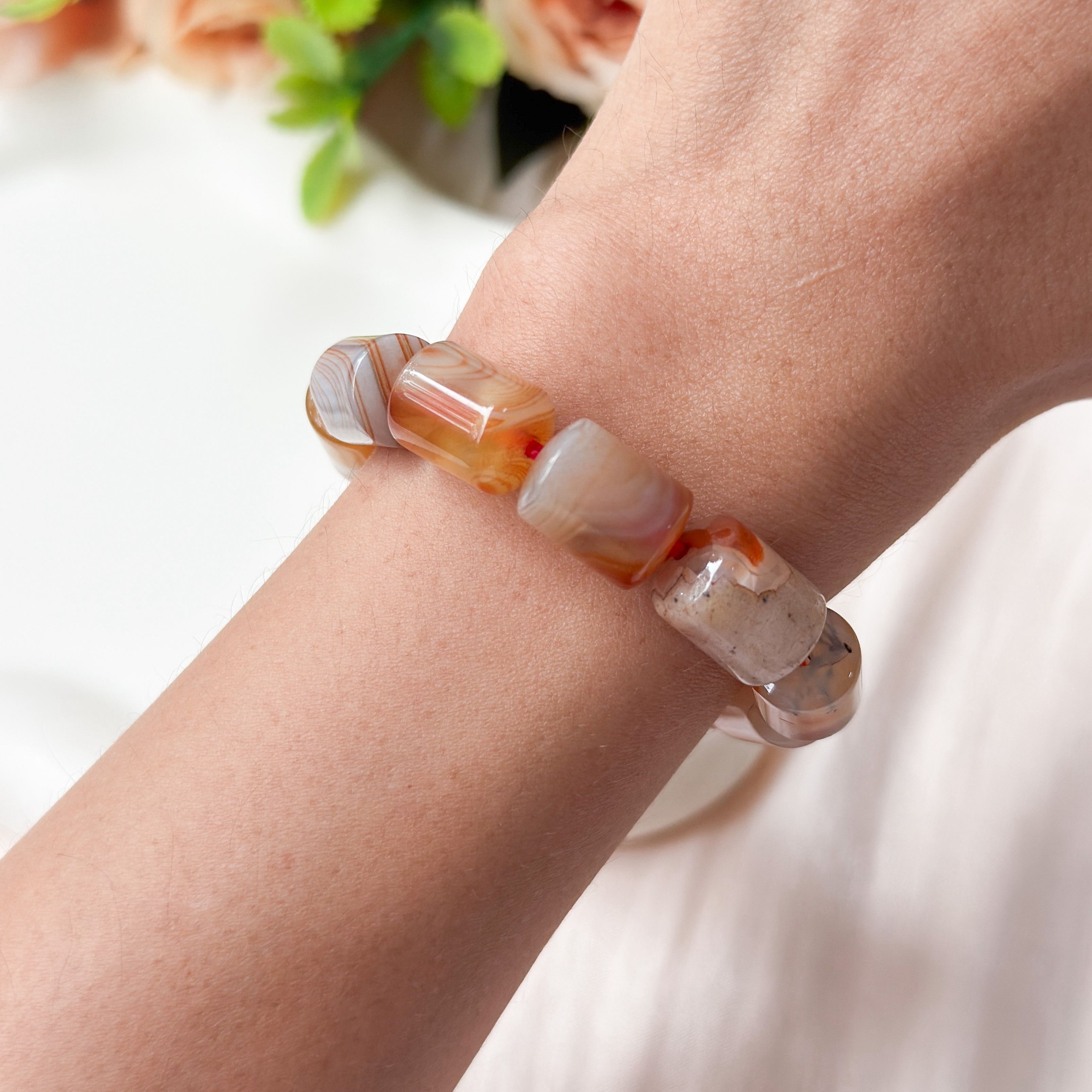 Botswana Agate Canister Bracelet