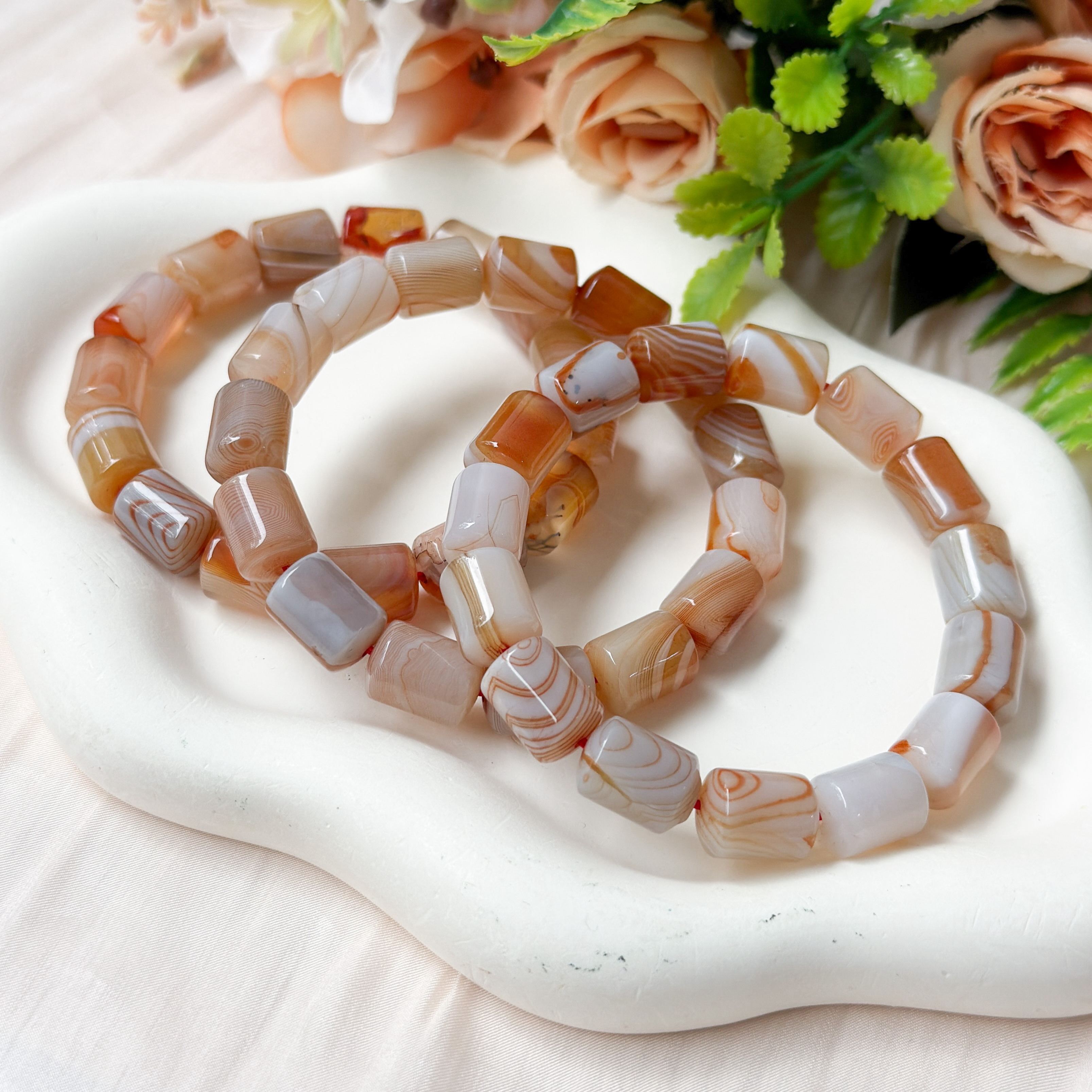 Botswana Agate Canister Bracelet