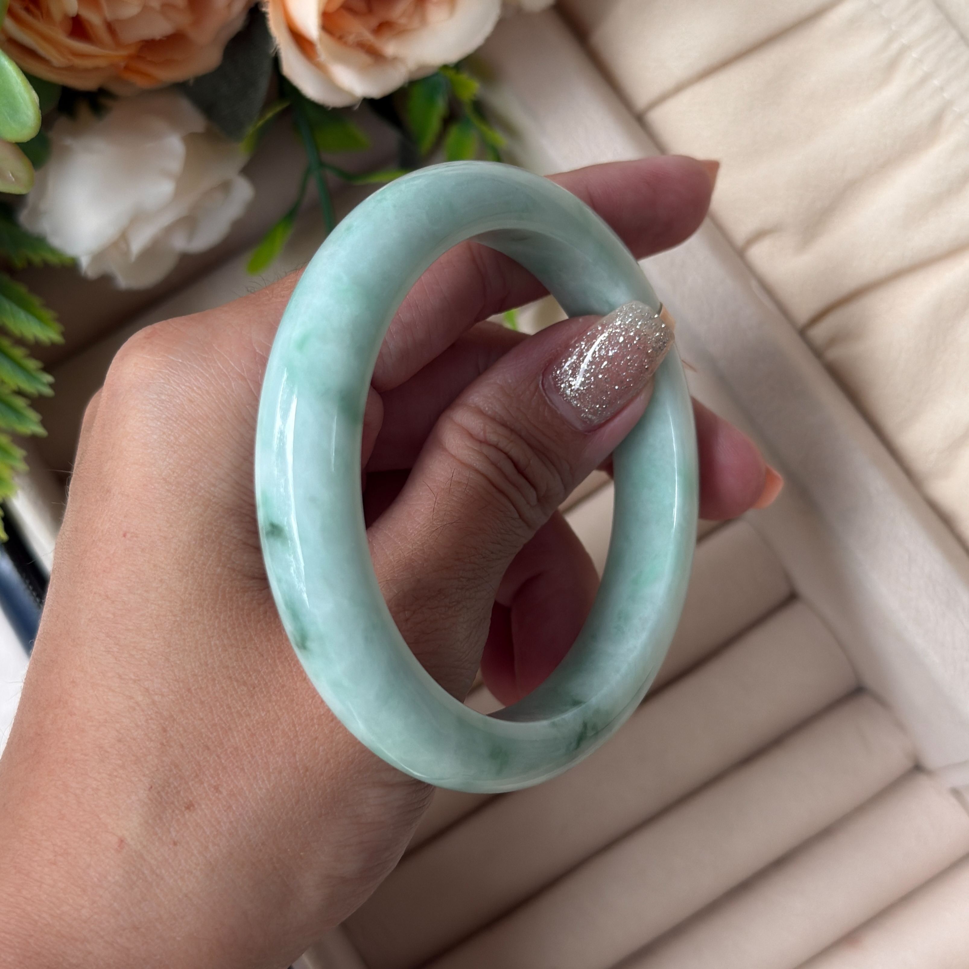 Grade A Cloudgrove Jade Bangle - S58/59g
