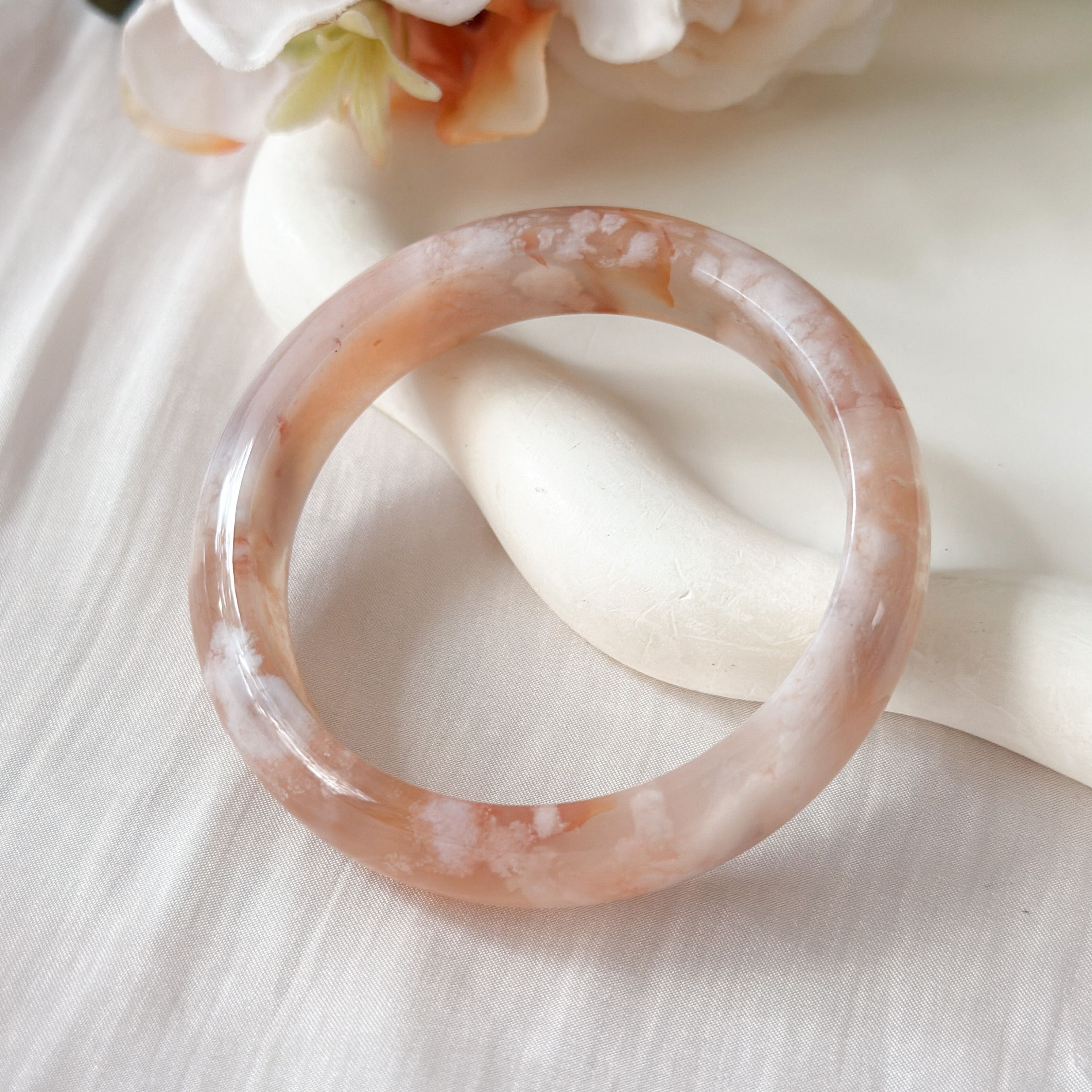 Sakura Agate Bangle