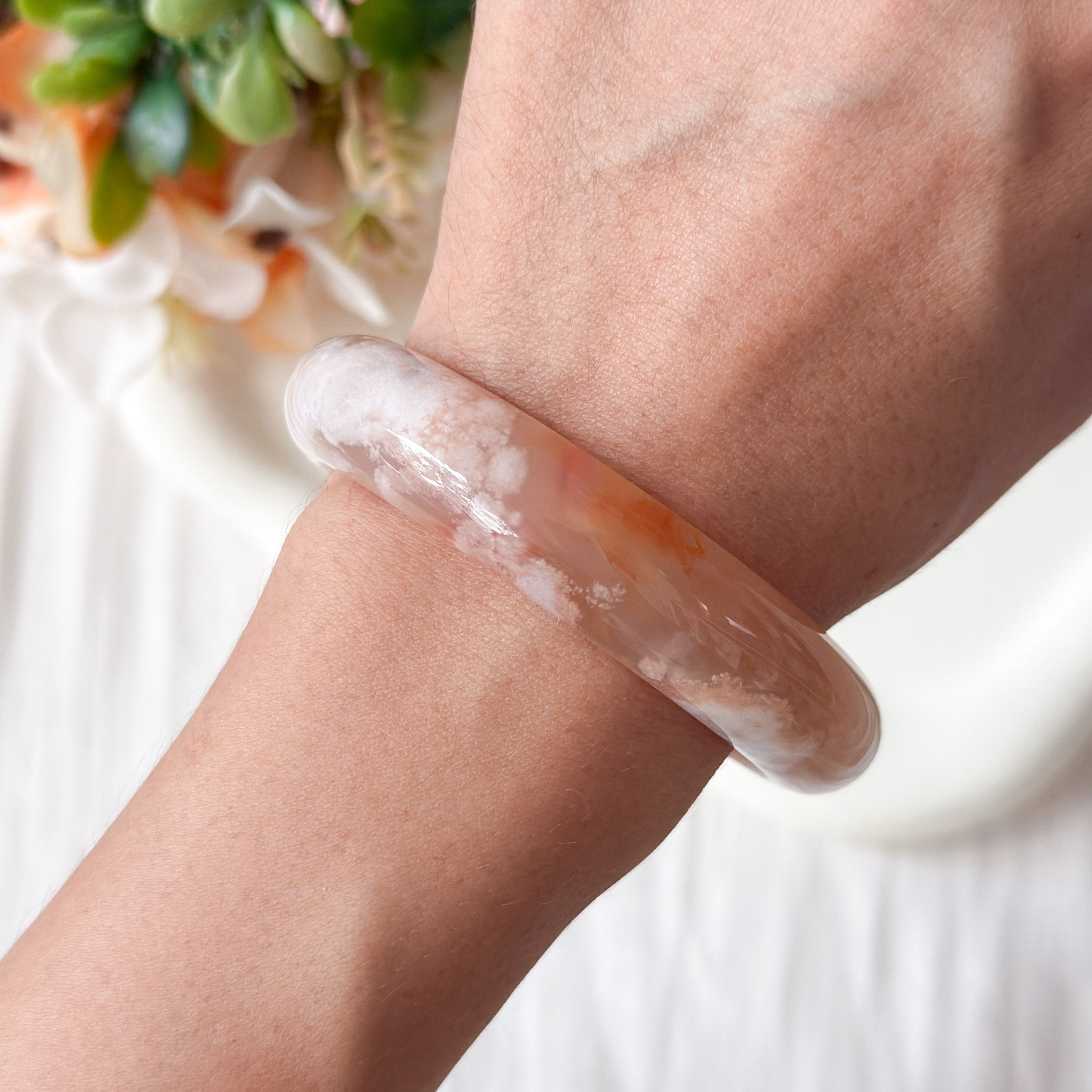 Sakura Agate Bangle