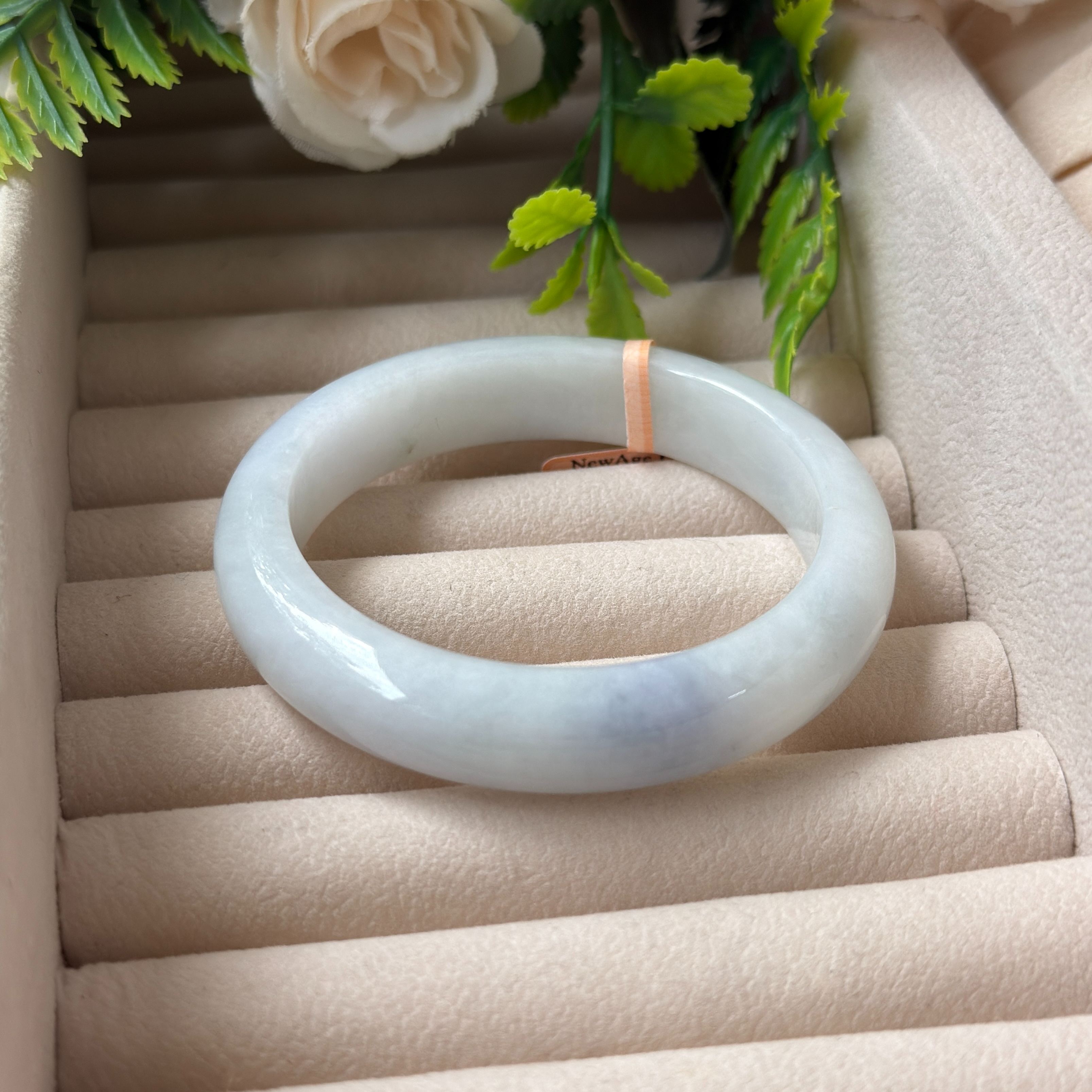 Grade A Lavender Silk Jade Bangle - S56+/61.2g
