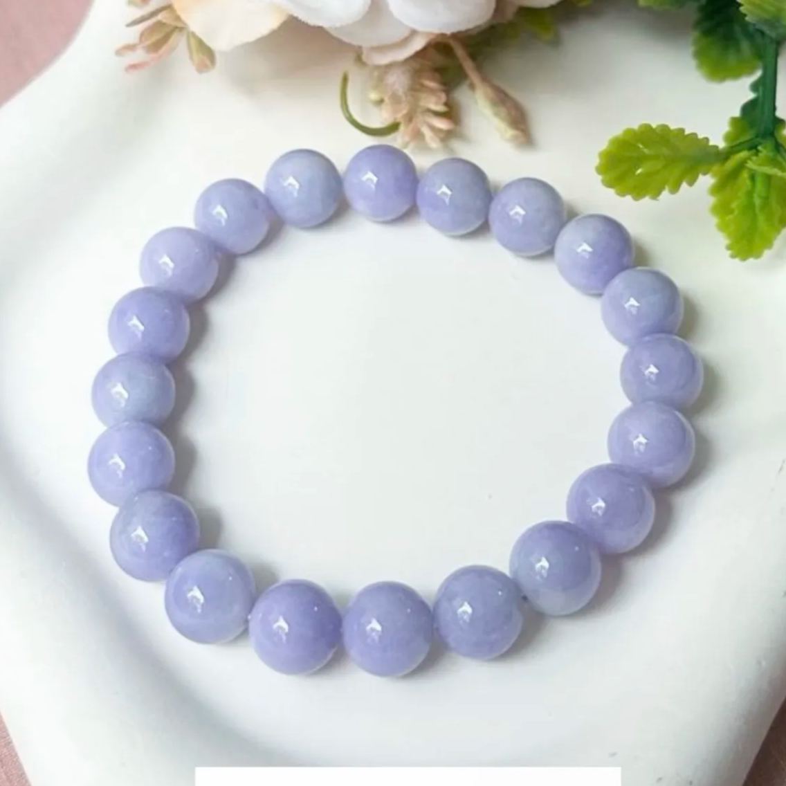 Grade A Premium Lavender Jade 9+mm Bracelet
