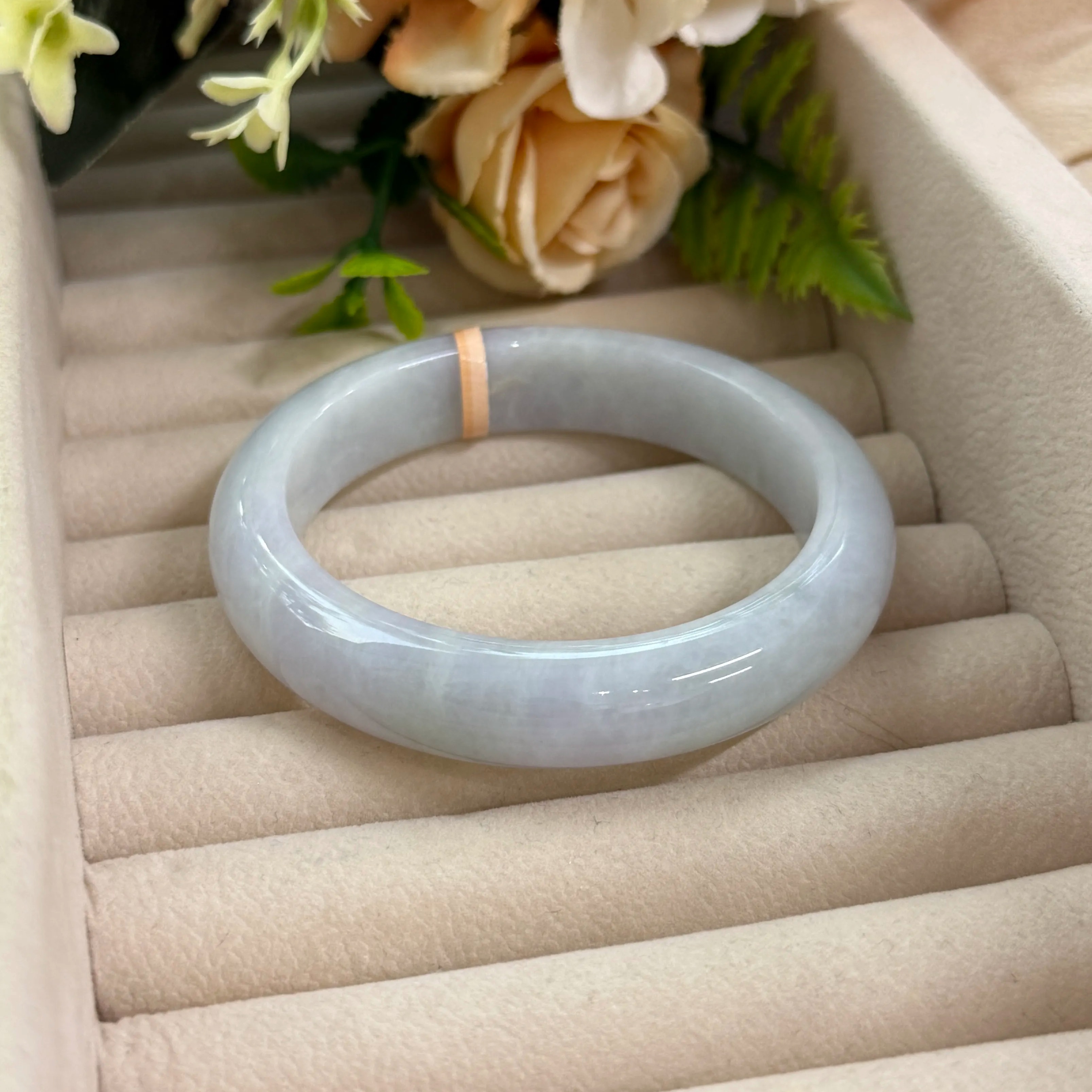 Grade A Lavender Veil Jade Bangle  - S55.3/59.1g