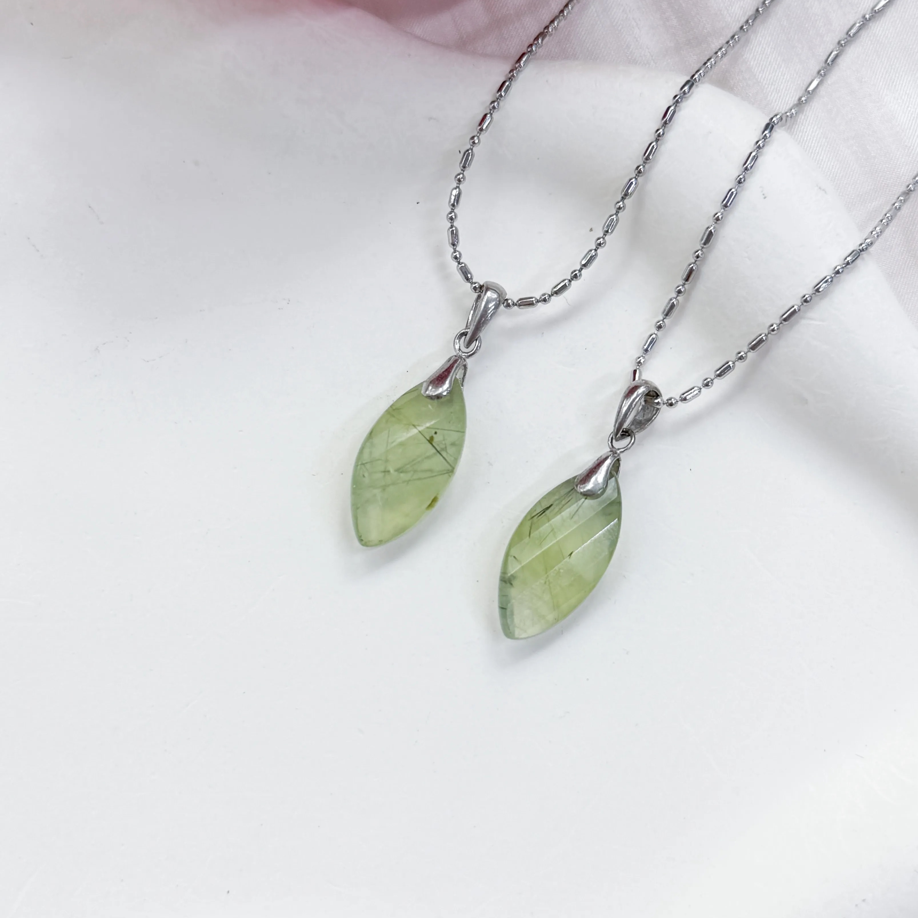 Prehnite Irregular Cut Pendant