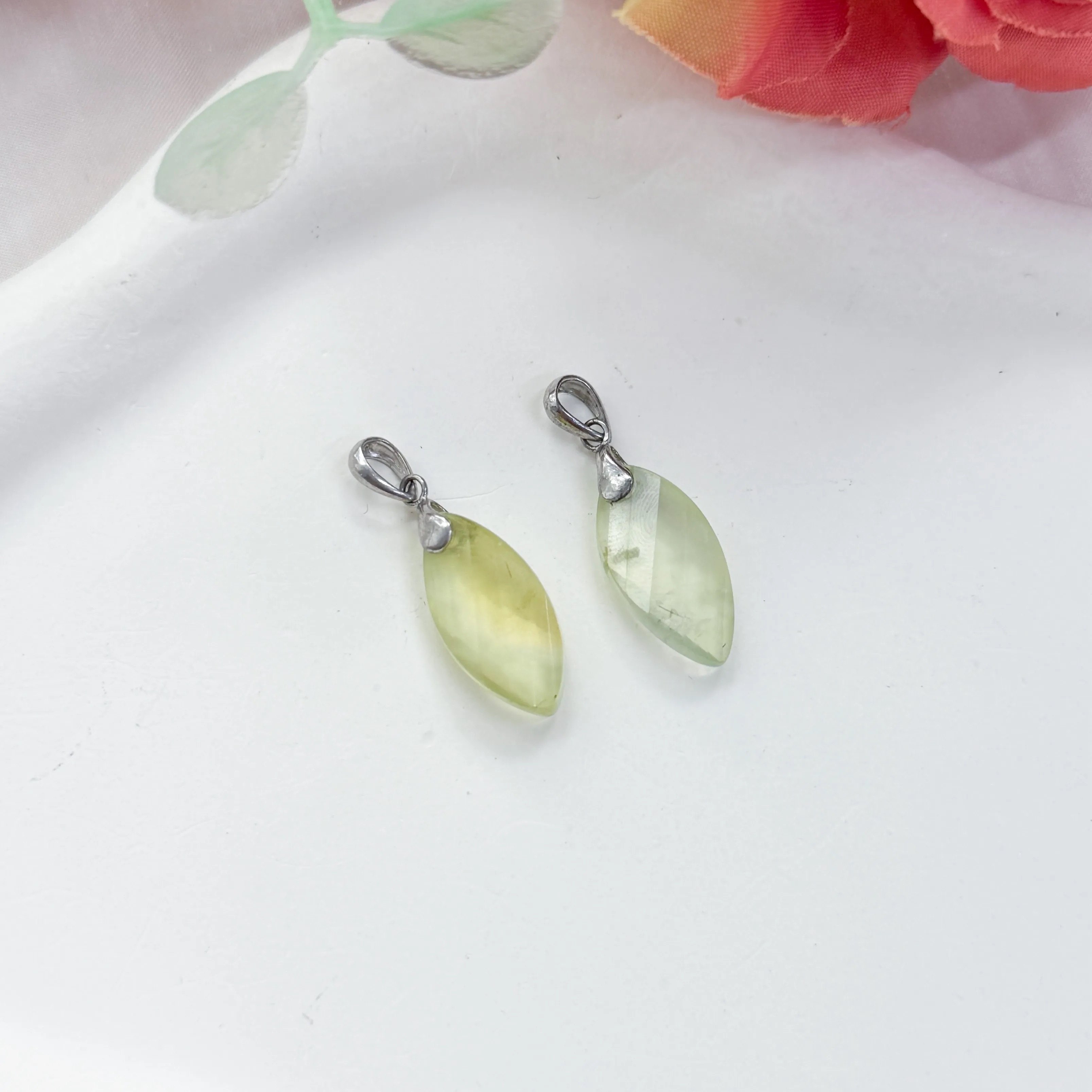 Prehnite Irregular Cut Pendant