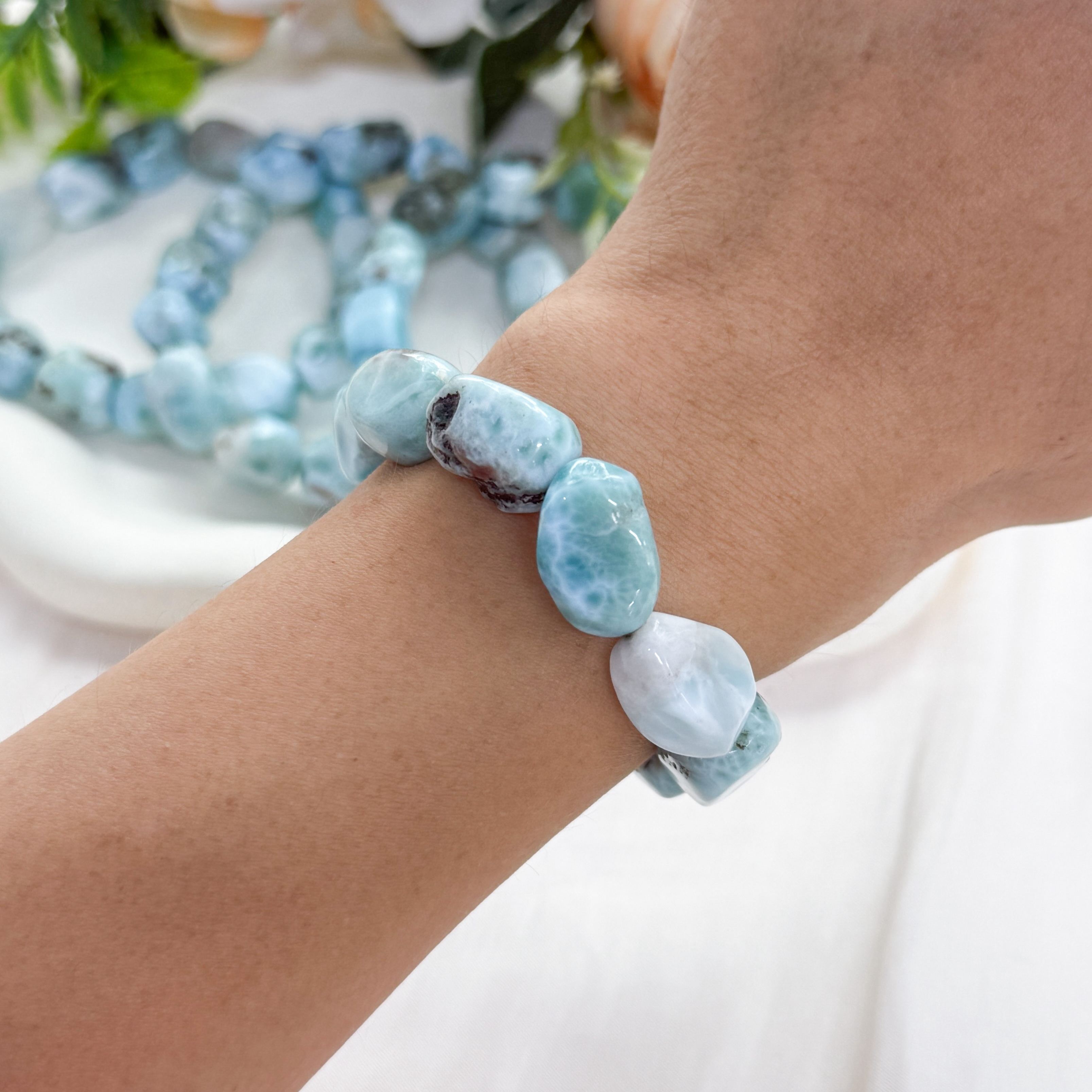 Larimar Nugget Bracelet - L