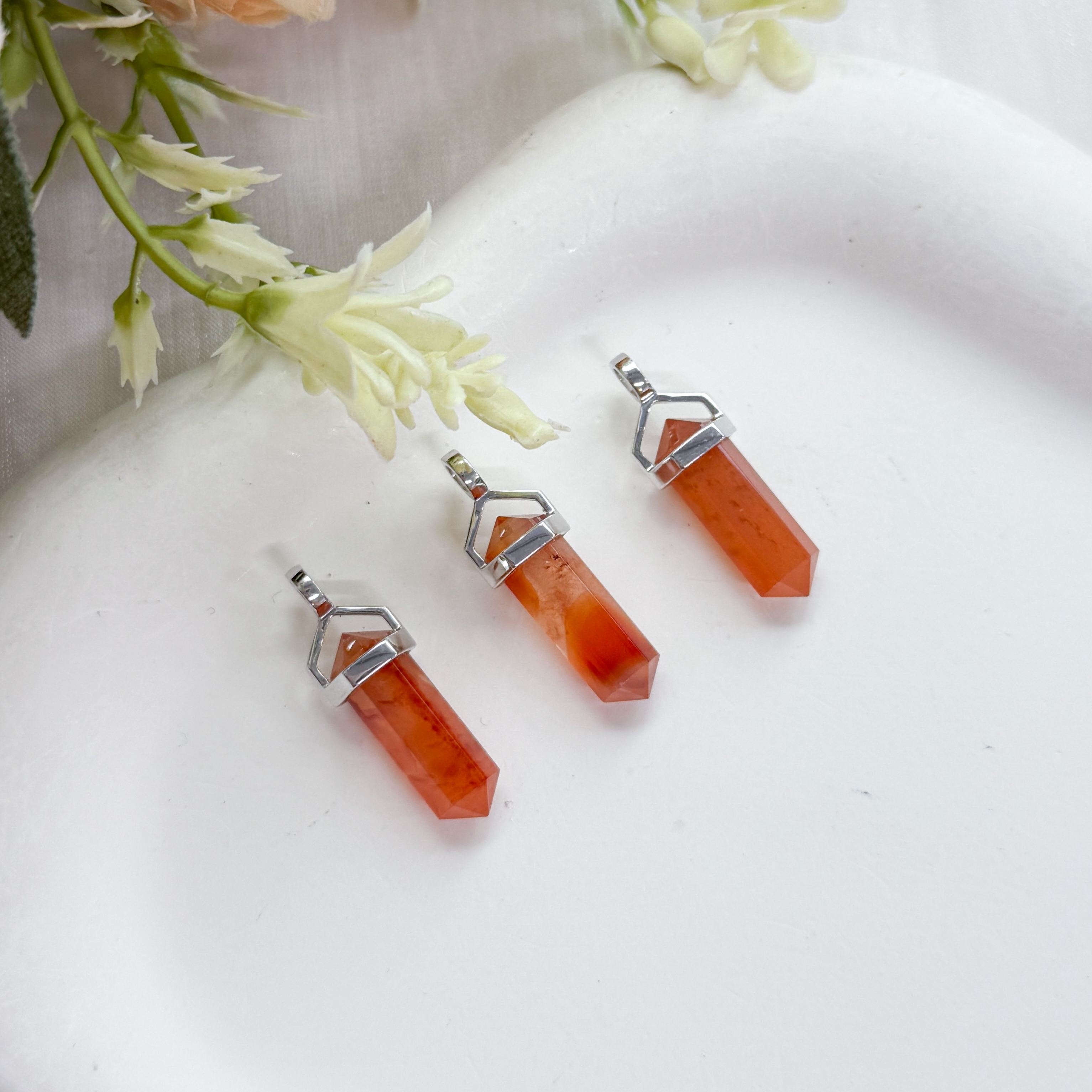 Carnelian Double Pointer Pendant