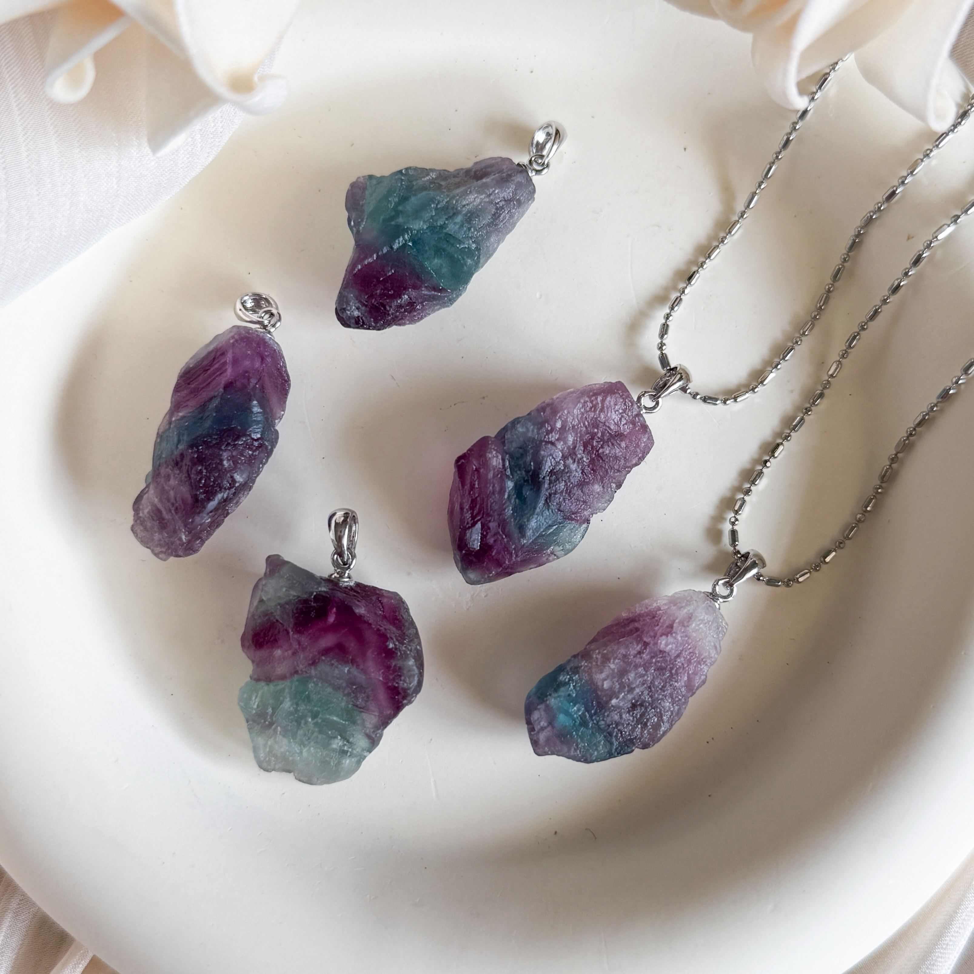 Fluorite Raw Pendant