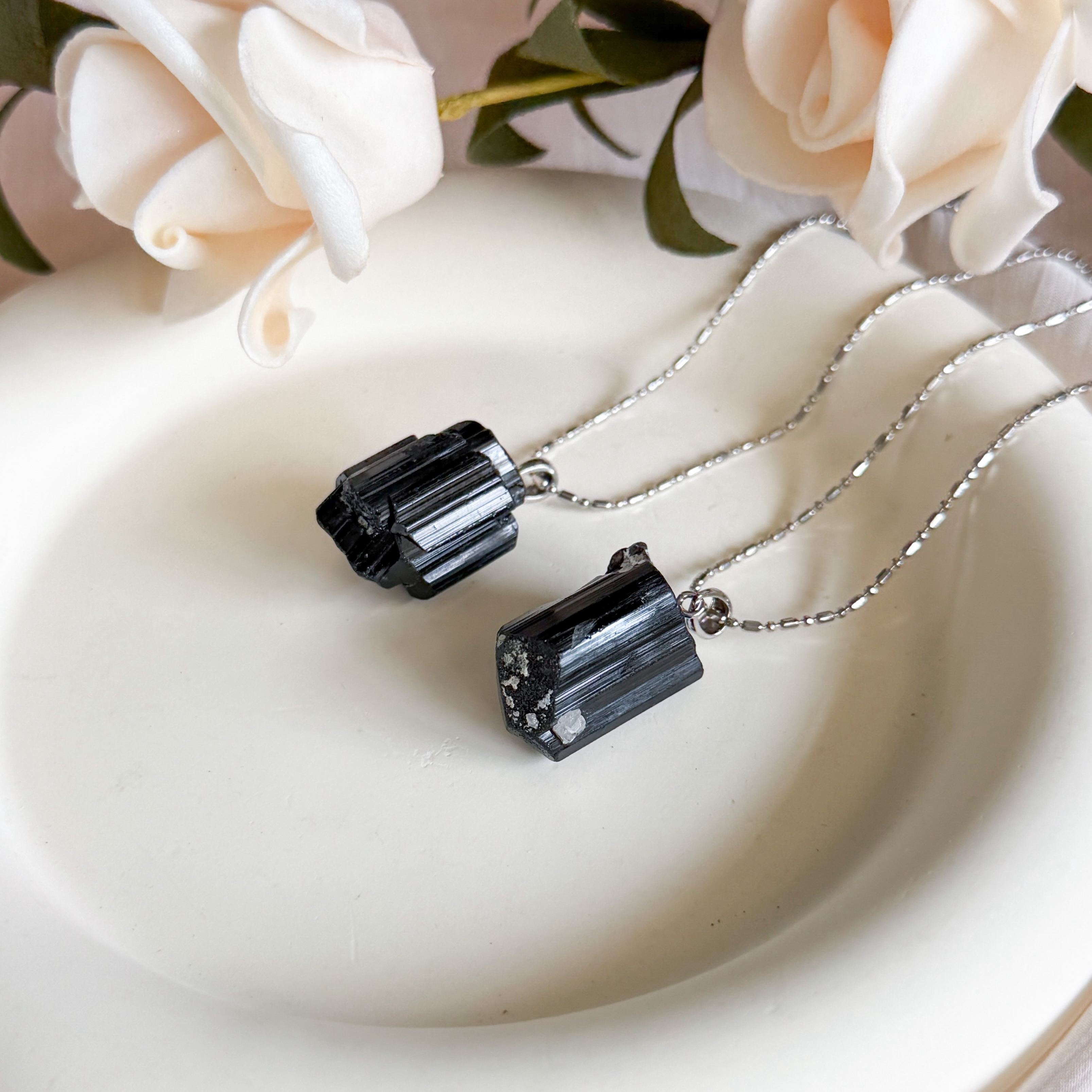 Black Tourmaline Raw Pendant