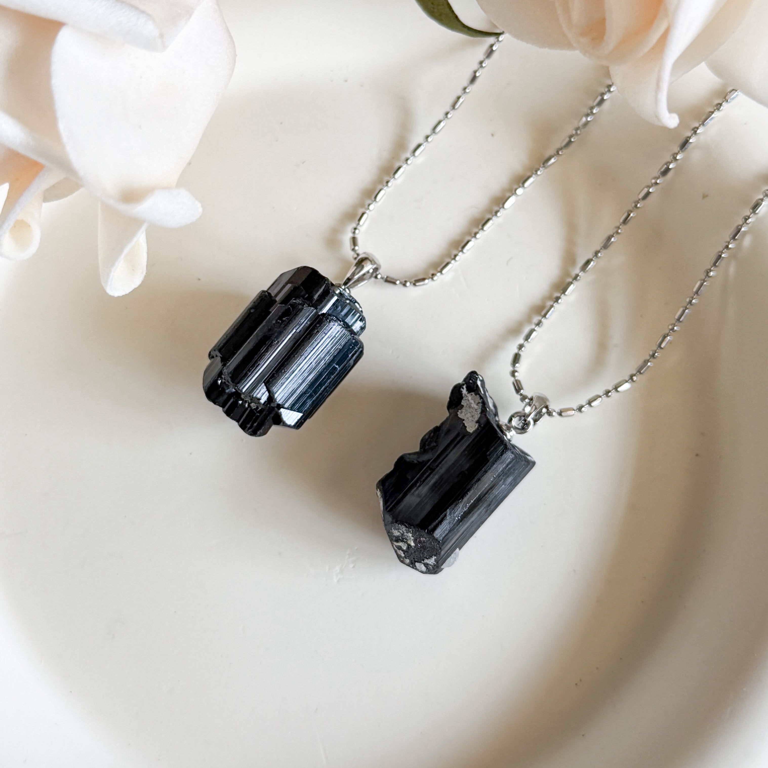 Black Tourmaline Raw Pendant