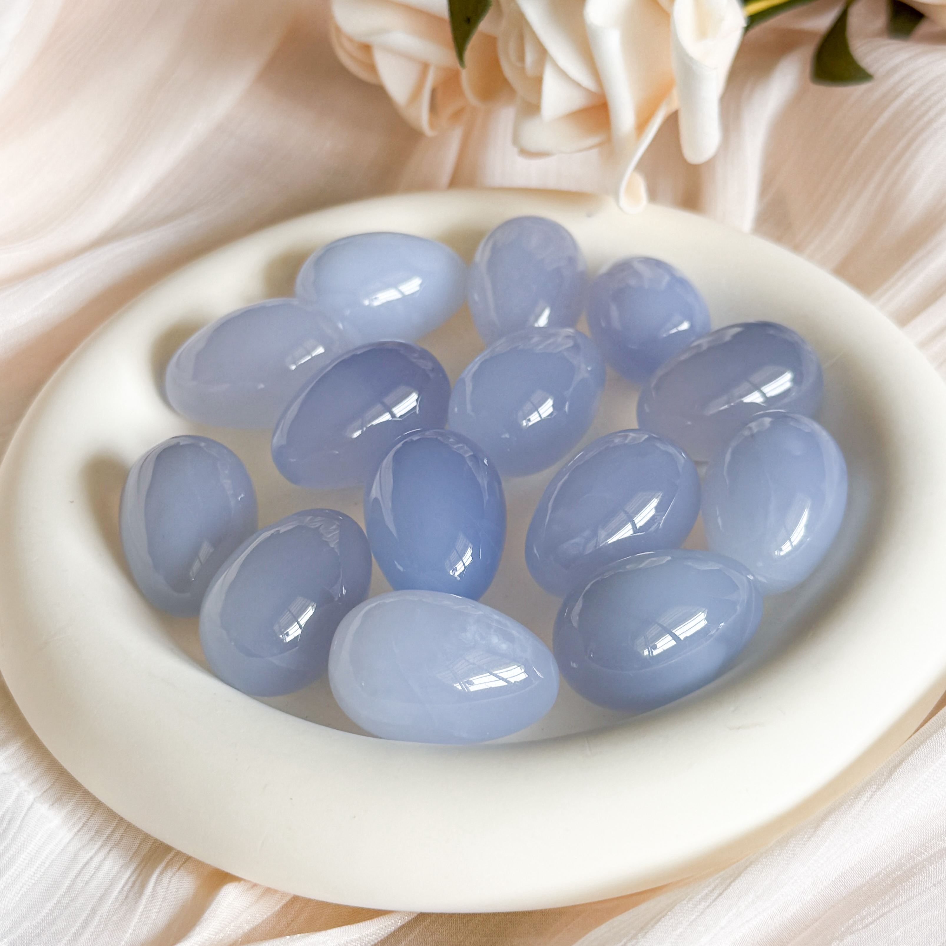 Blue Lace Agate Egg Display [Online Exclusive]