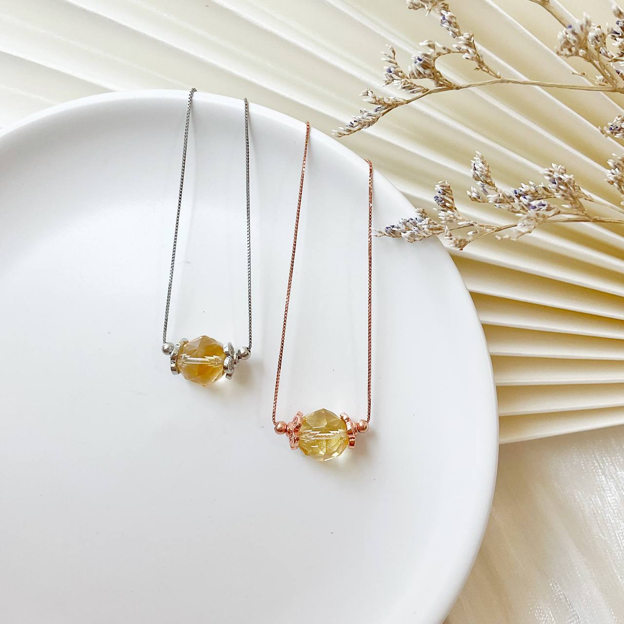 Citrine Geometric Necklace