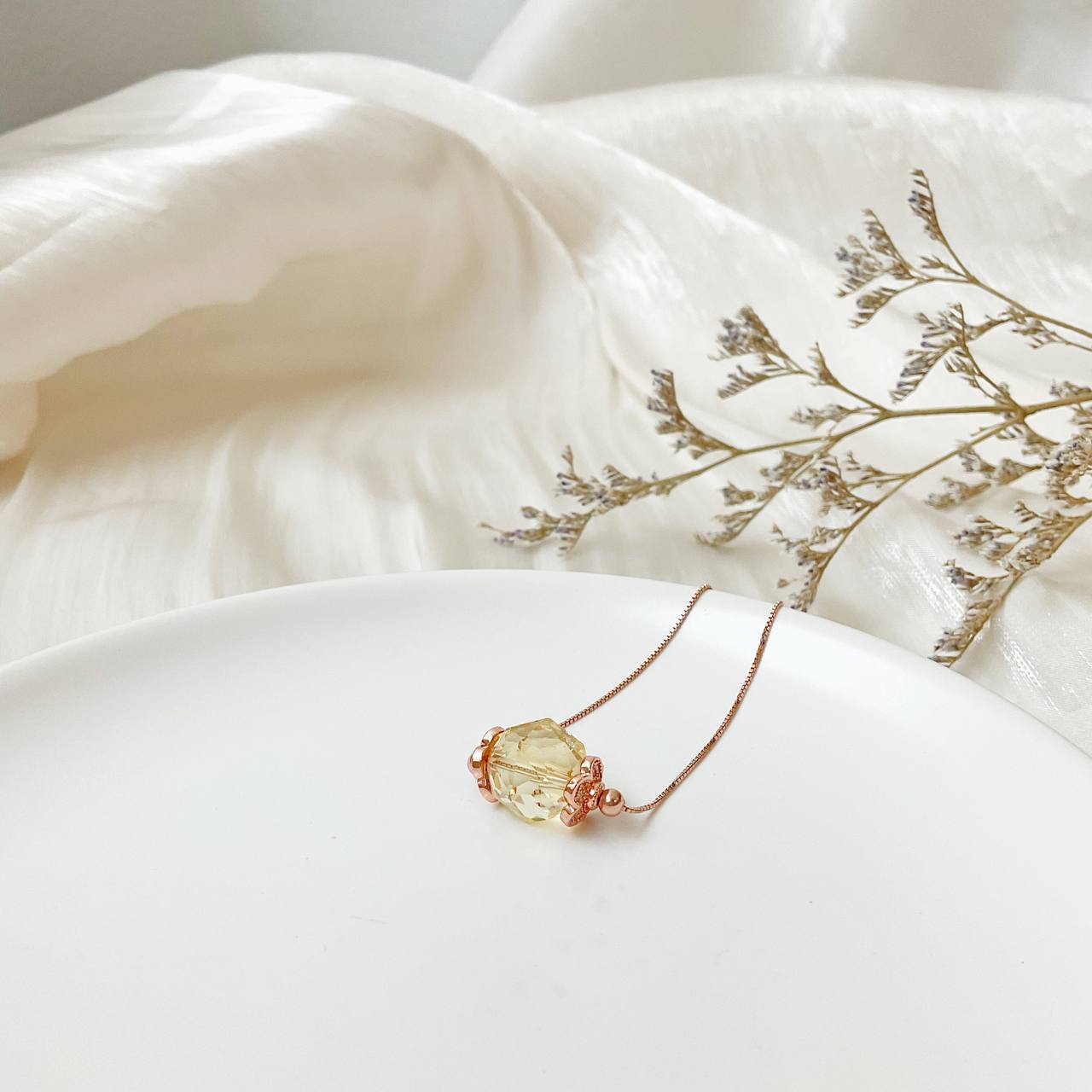 Citrine Geometric Necklace