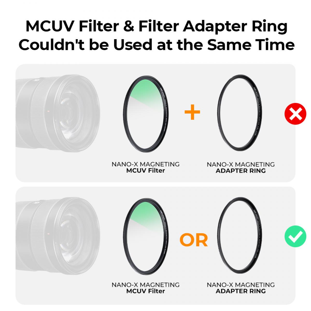 MCUV+CPL+ND1000+Adapter Ring Magnetic 4 in 1 Lens Filter Kit Waterproof Scratch-Resistant Anti-Reflection with Filter Pouch