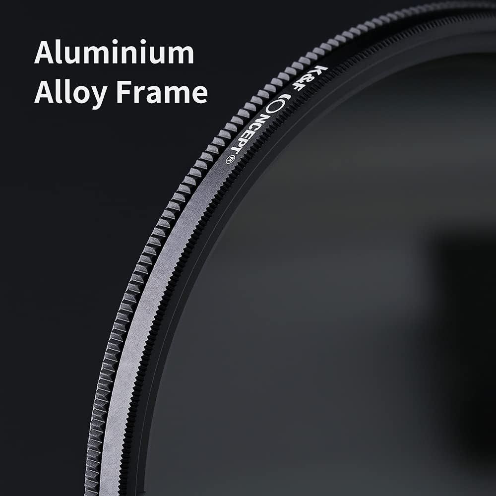 K&F  Variable ND2-ND400 ND Lens Filter (1-9 Stops) for Camera Lens, Adjustable Neutral Density Filter with Microfiber Cleaning Cloth (B-Series)