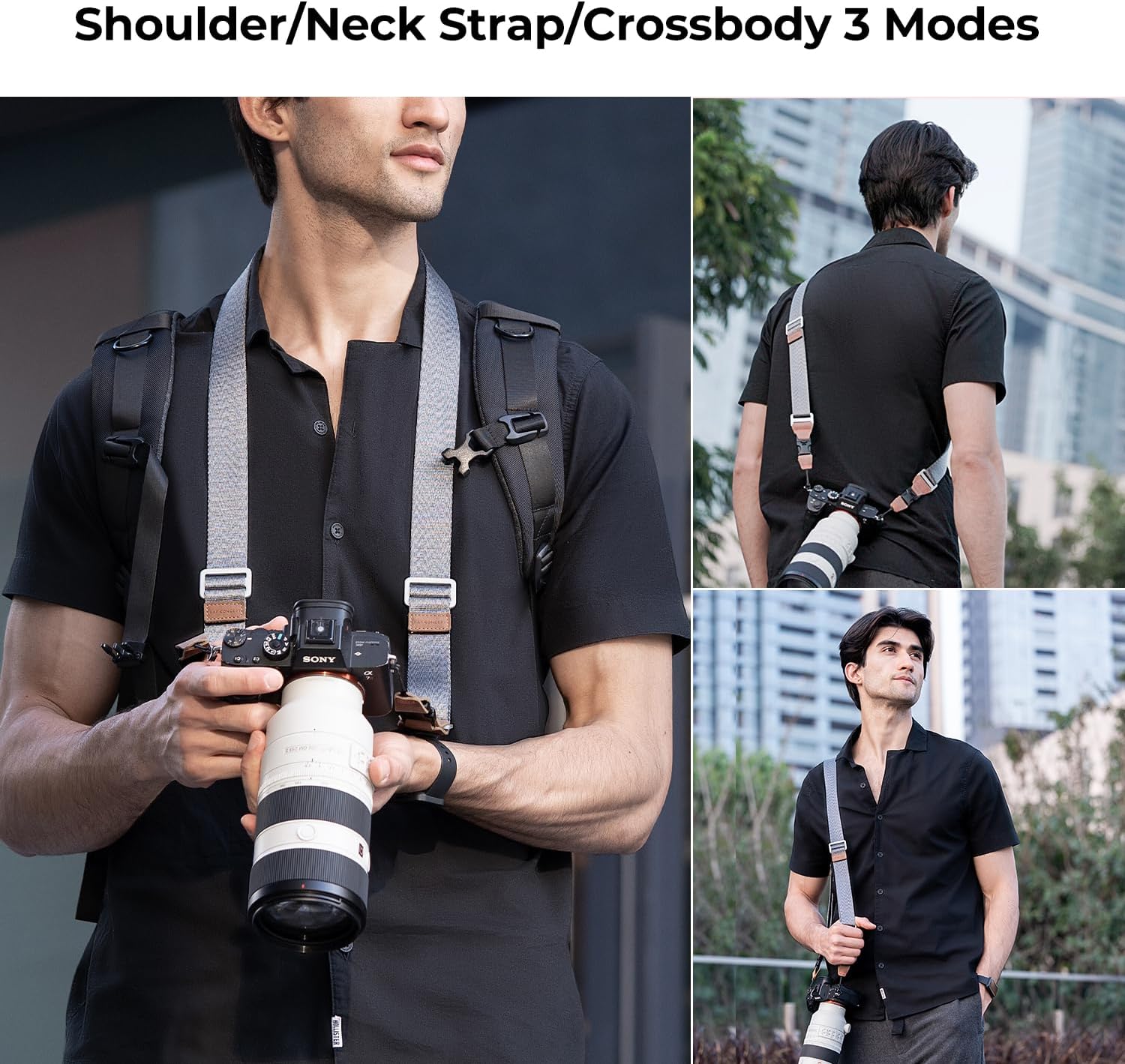 K&F Concept Camera Neck Strap for Photographers Camera Strap Quick Release Clip Adjustable Sling Strap Compatible for Nikon Canon Sony Olympus DSLR Camera