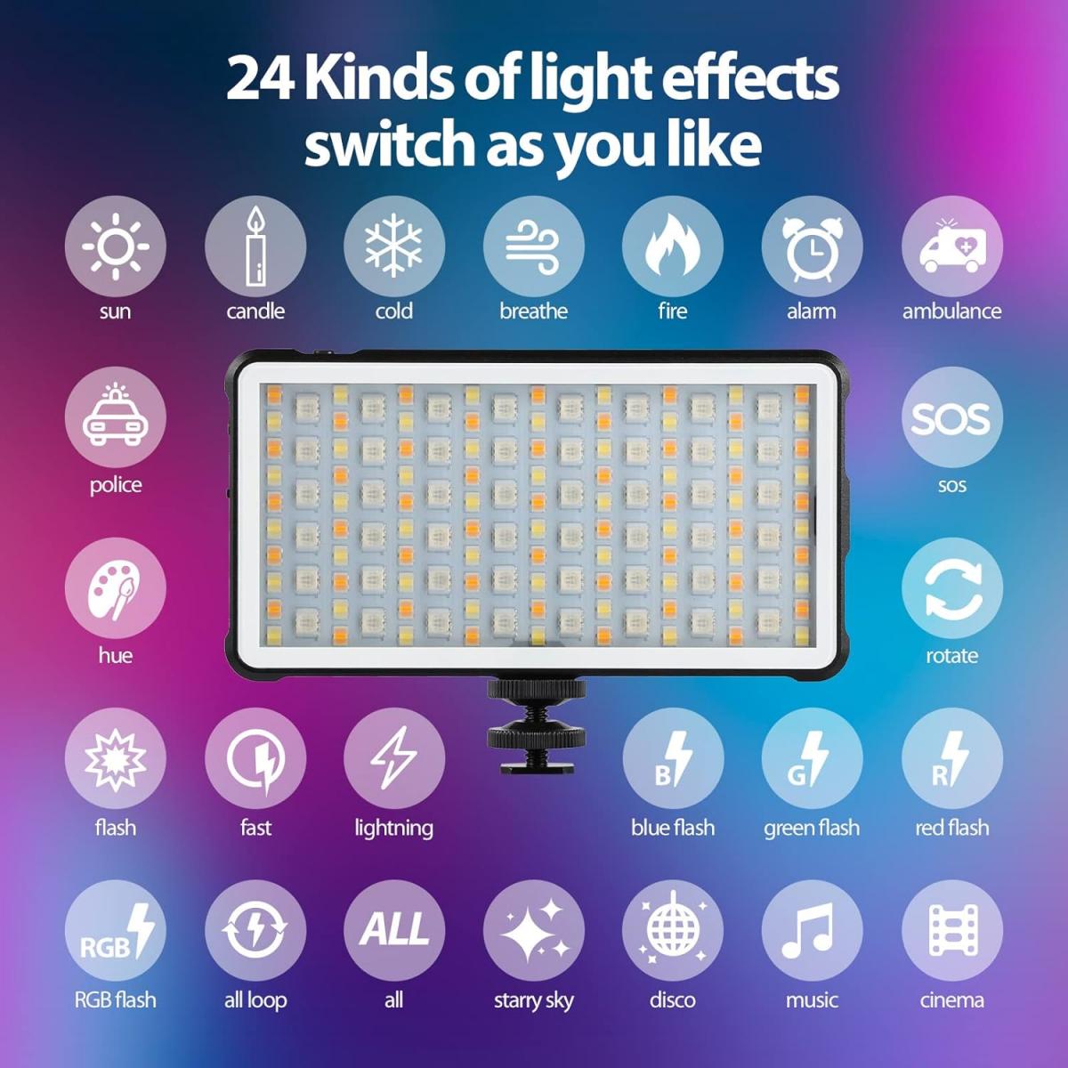 RGB multi-function two-in-one fill light & power bank, built-in 4000mAh large battery, SLR camera, mobile phone shooting Vlog photo photography light