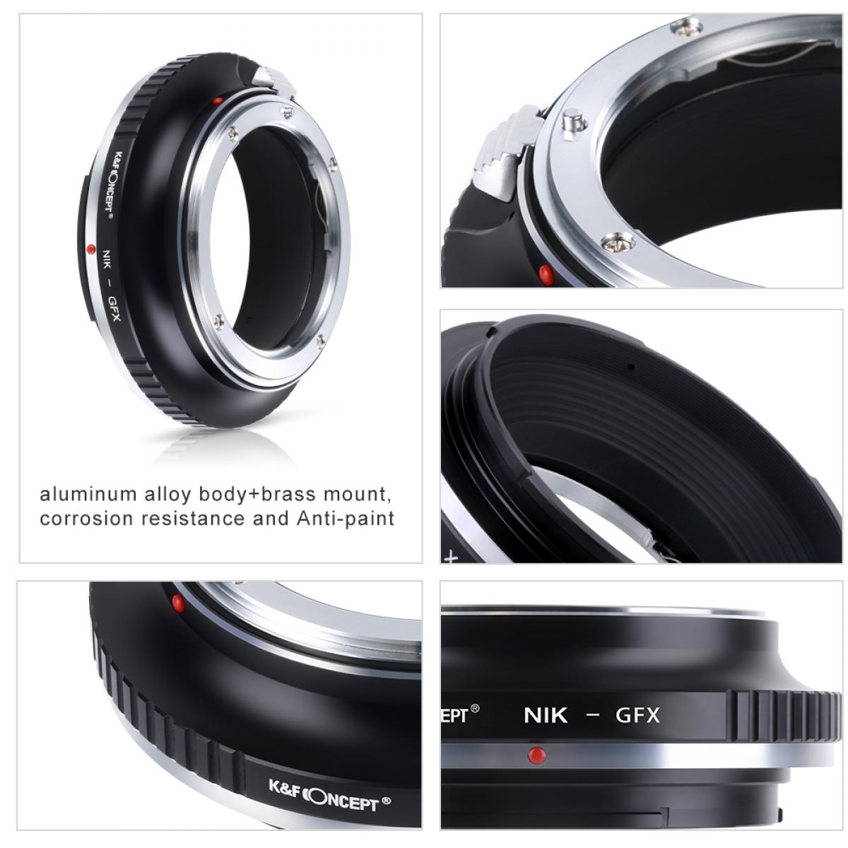 Nikon AI, AI S, F Series Mount Lens to Fuji GFX Series Camera Body Camera Lens Mount Adapter K&F Concept Lens Adapter