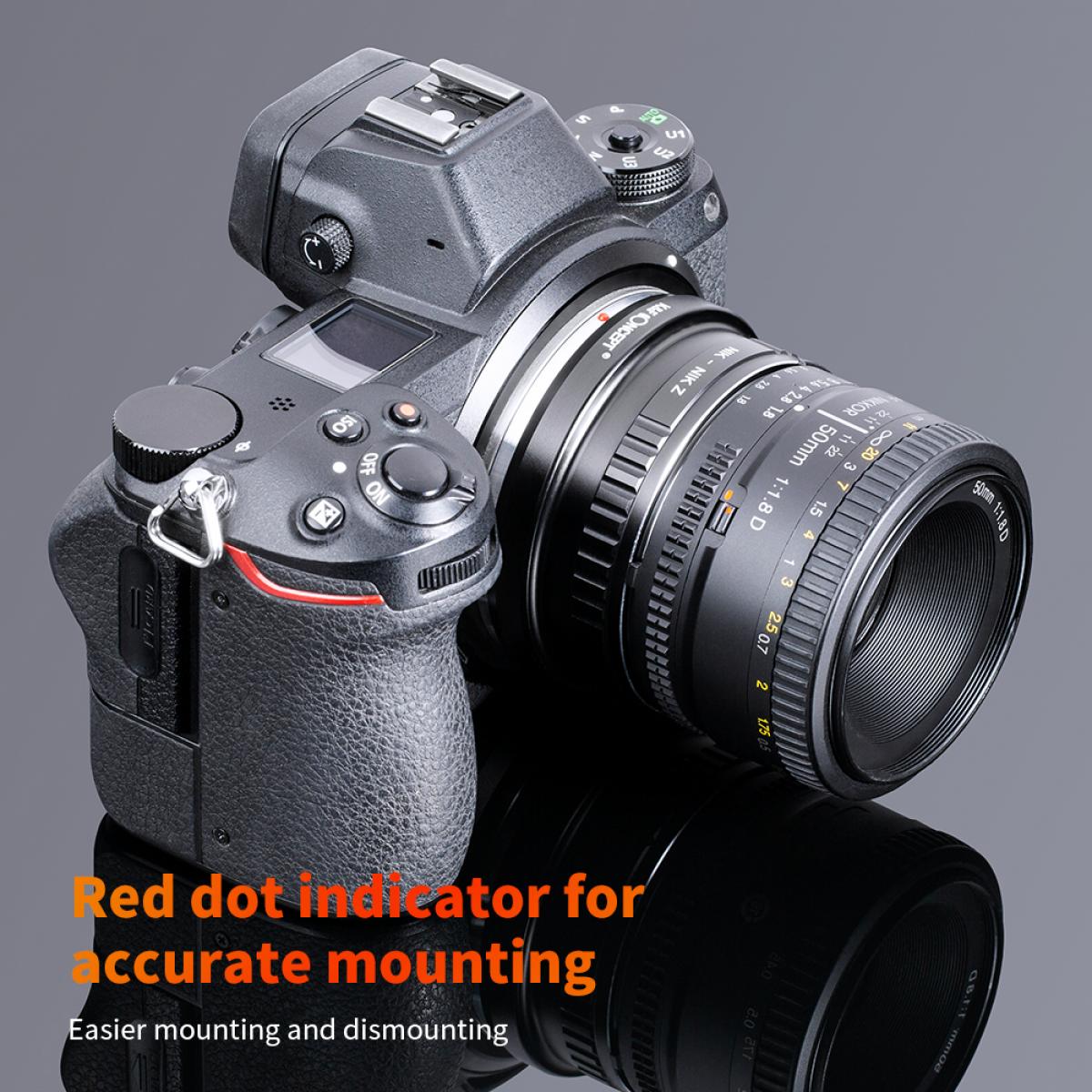 Nikon F/AF AI AI-S Mount Lens to Nikon Z6 Z7 Camera K&F Concept Lens Mount Adapter