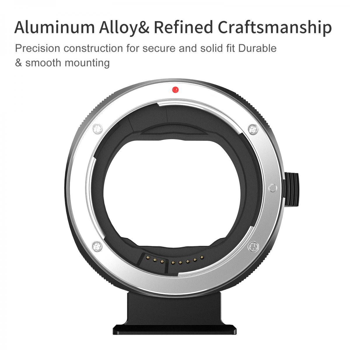 K&F Concept Auto Focus Lens Mount Adapter Ring EF/EF-S to EOS R Electronic Lens Adapter Compatible for Canon EF EF-S Mount Lens to EOS R Mount Cameras