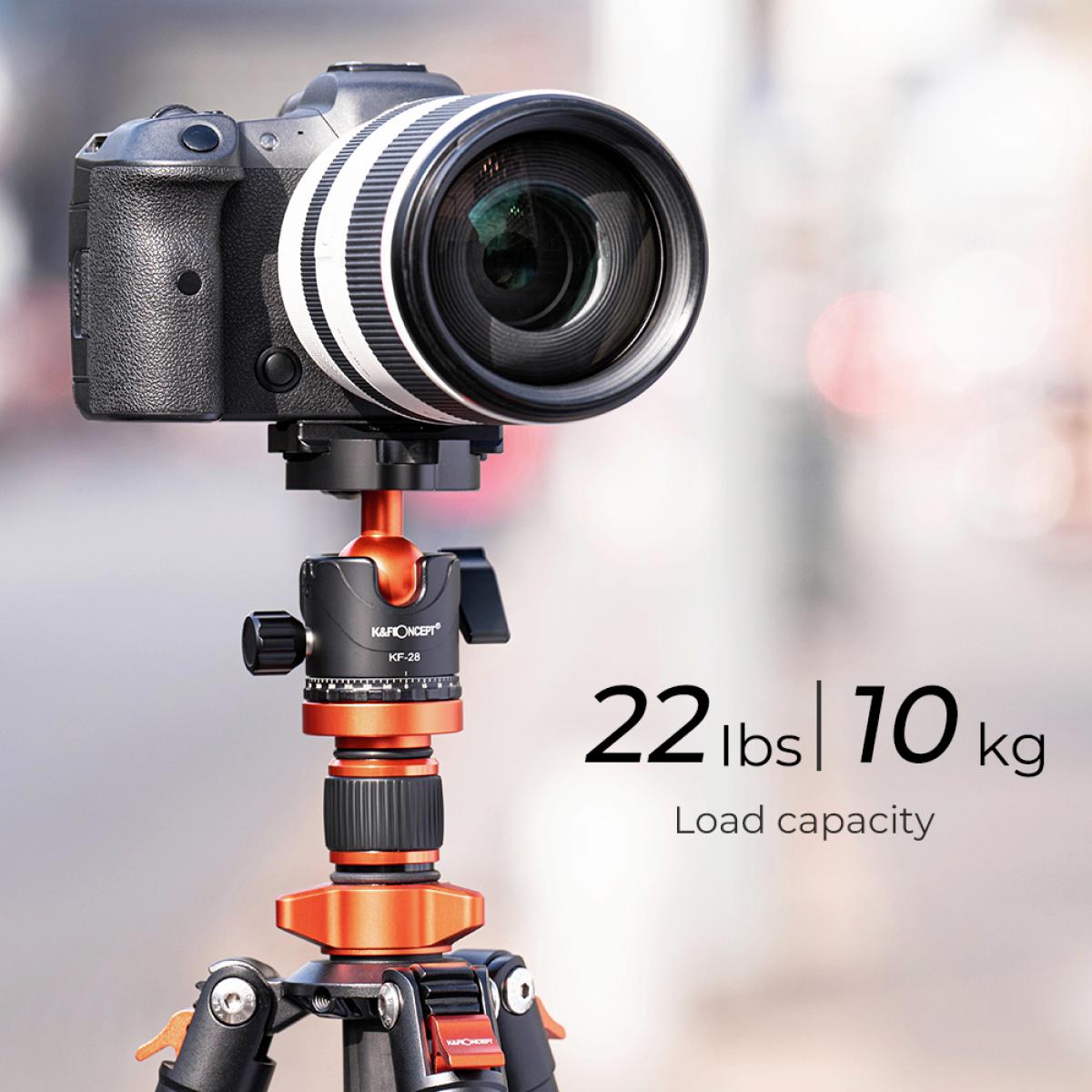 62''/1.6m Aluminum Tripod Detachable Monopod with Quick Release Plate, Ball Head and Compact Travel Carrying Bag SA254M1 for DSLR K254A1+BH-28L (SA254M1)