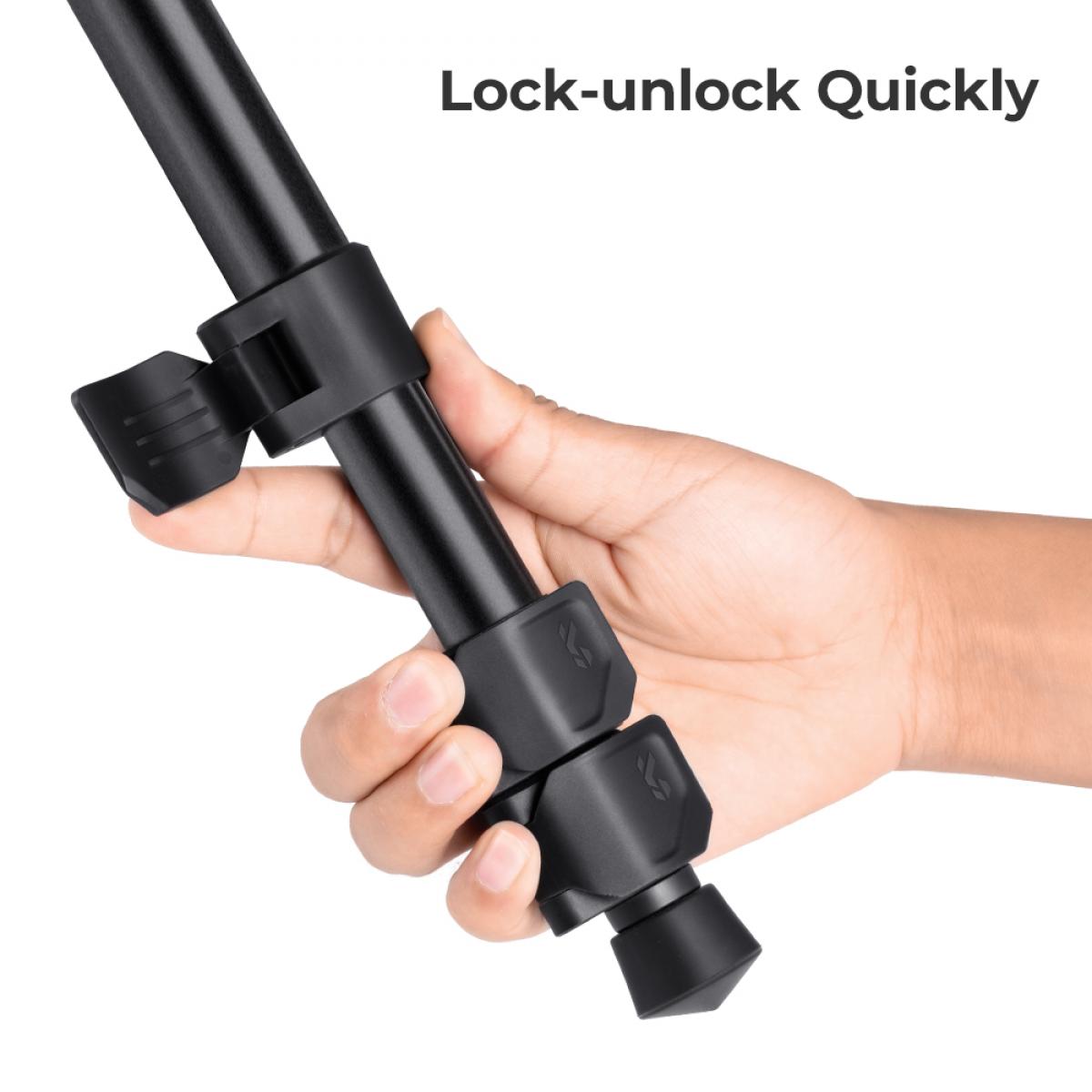 62''/1.6m Aluminum Tripod Detachable Monopod with Quick Release Plate, Ball Head and Compact Travel Carrying Bag SA254M1 for DSLR K254A1+BH-28L (SA254M1)