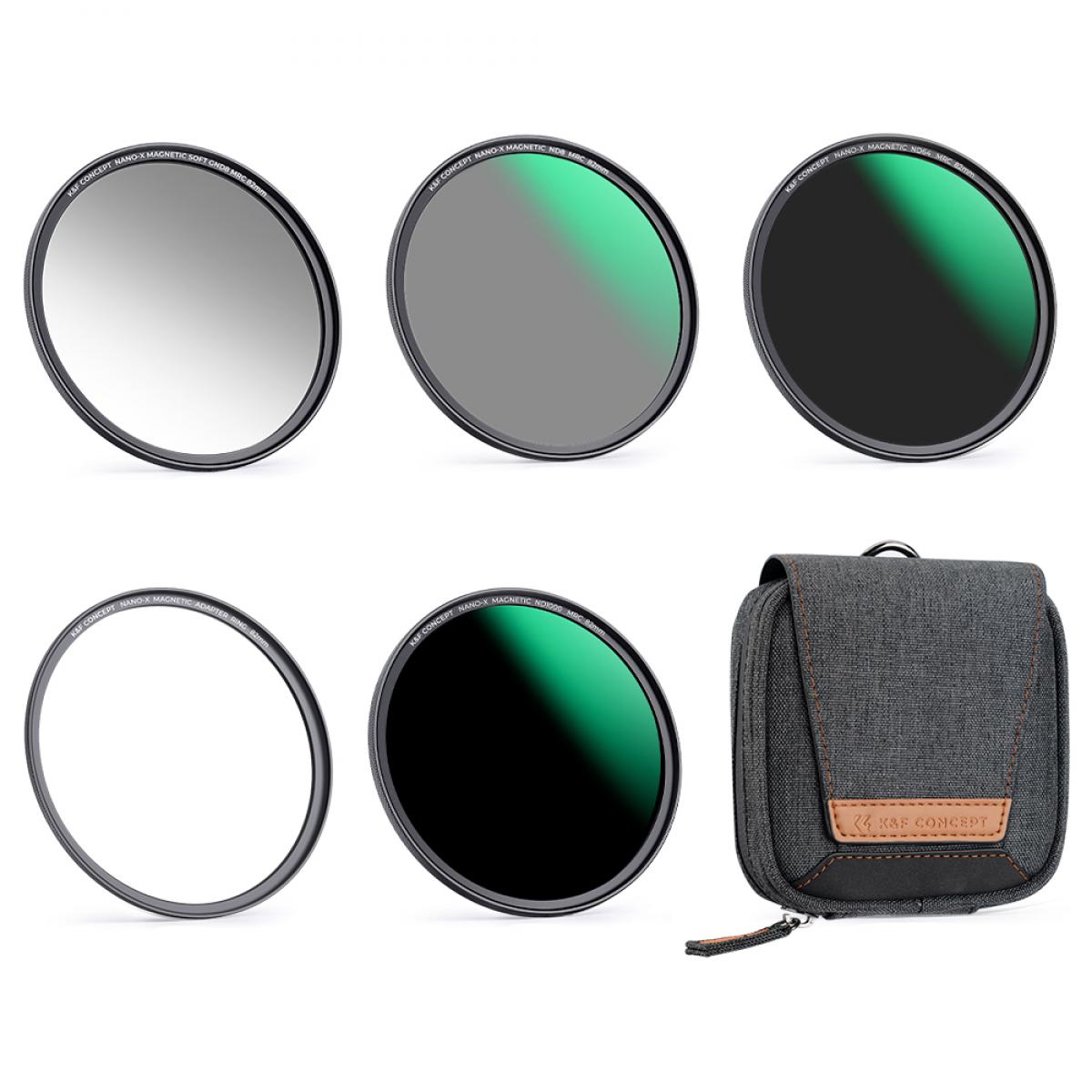 Magnetic Lens Filter Kit GND8+ND8+ND64+ND1000+Magnetic Adapter Ring 5 in 1 Quick Swap System Nano X Series