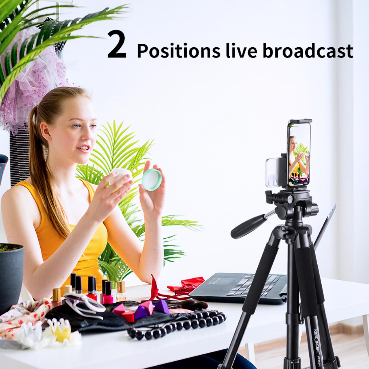 TM2624L 69.7‘’/177cm Camera Tripod 8.8lbs Load Phone Tripod with 3-Way Pan Head & Detachable Monopod for DSLR