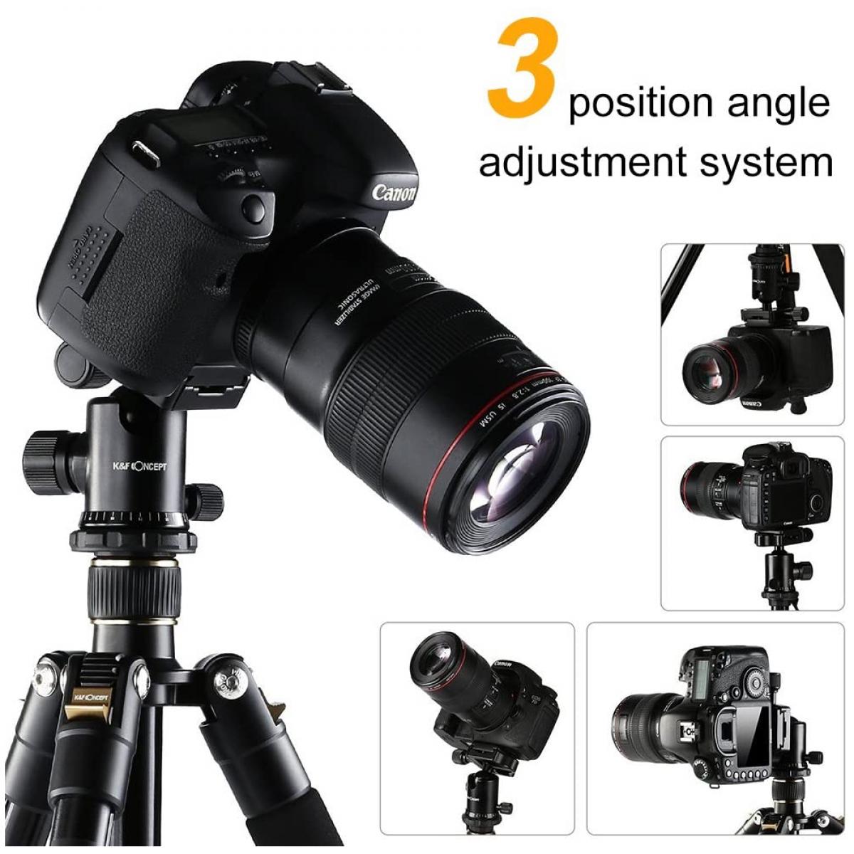 Lightweight Travel Tripod Camera Tripod 63.8''/162cm 10kg/22lbs Load Capacity 360�� Panorama Ball Head for Canon Sony Nikon SLR DSLR B234A1+BH-28