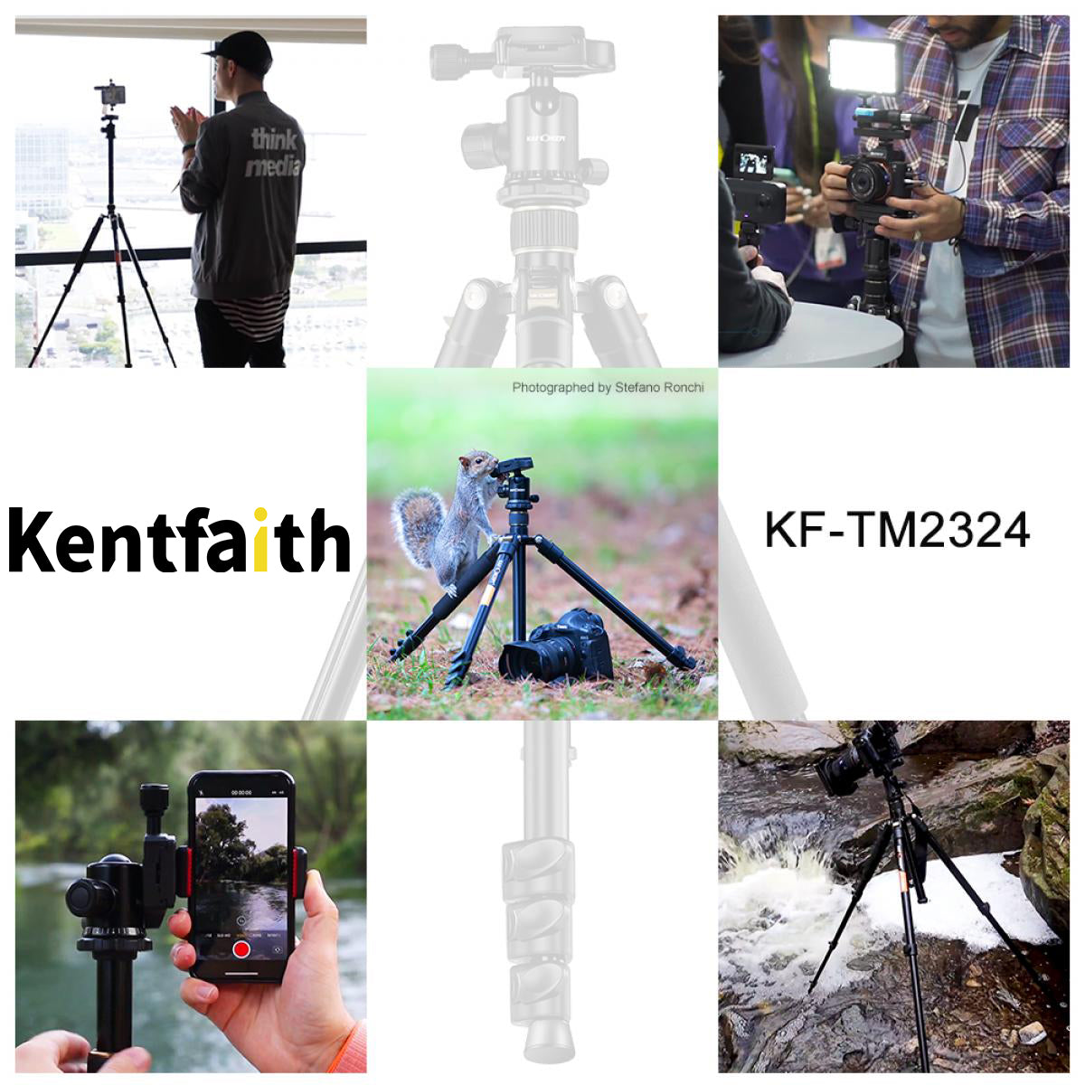 Lightweight Travel Tripod Camera Tripod 63.8''/162cm 10kg/22lbs Load Capacity 360�� Panorama Ball Head for Canon Sony Nikon SLR DSLR B234A1+BH-28