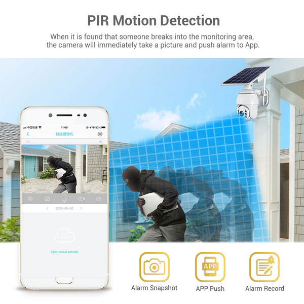 Solar Powered Wireless WiFi Outdoor Security Camera