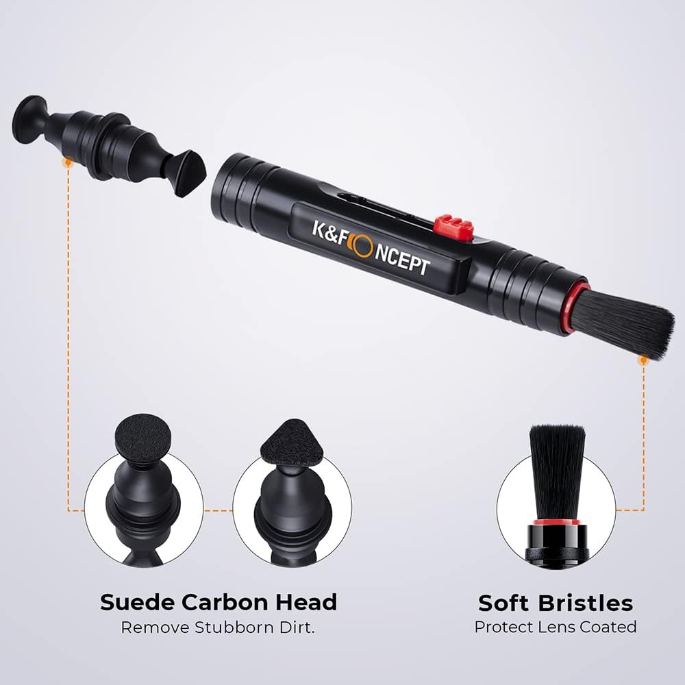 K&F  4-in-1 Camera Cleaning Kit with Lens Brush Pen, Rocket Air Blower, Microfiber Cleaning Cloth, Lens Cleaner Kit for Canon Nikon Pentax Sony DSLR Cameras Cleaning Tool Accessories