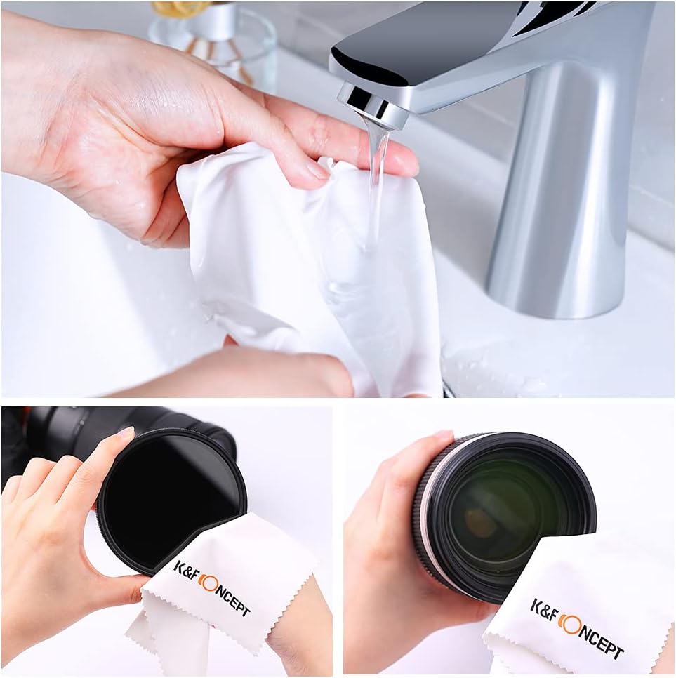K&F  Variable ND2-ND400 ND Lens Filter (1-9 Stops) for Camera Lens, Adjustable Neutral Density Filter with Microfiber Cleaning Cloth (B-Series)