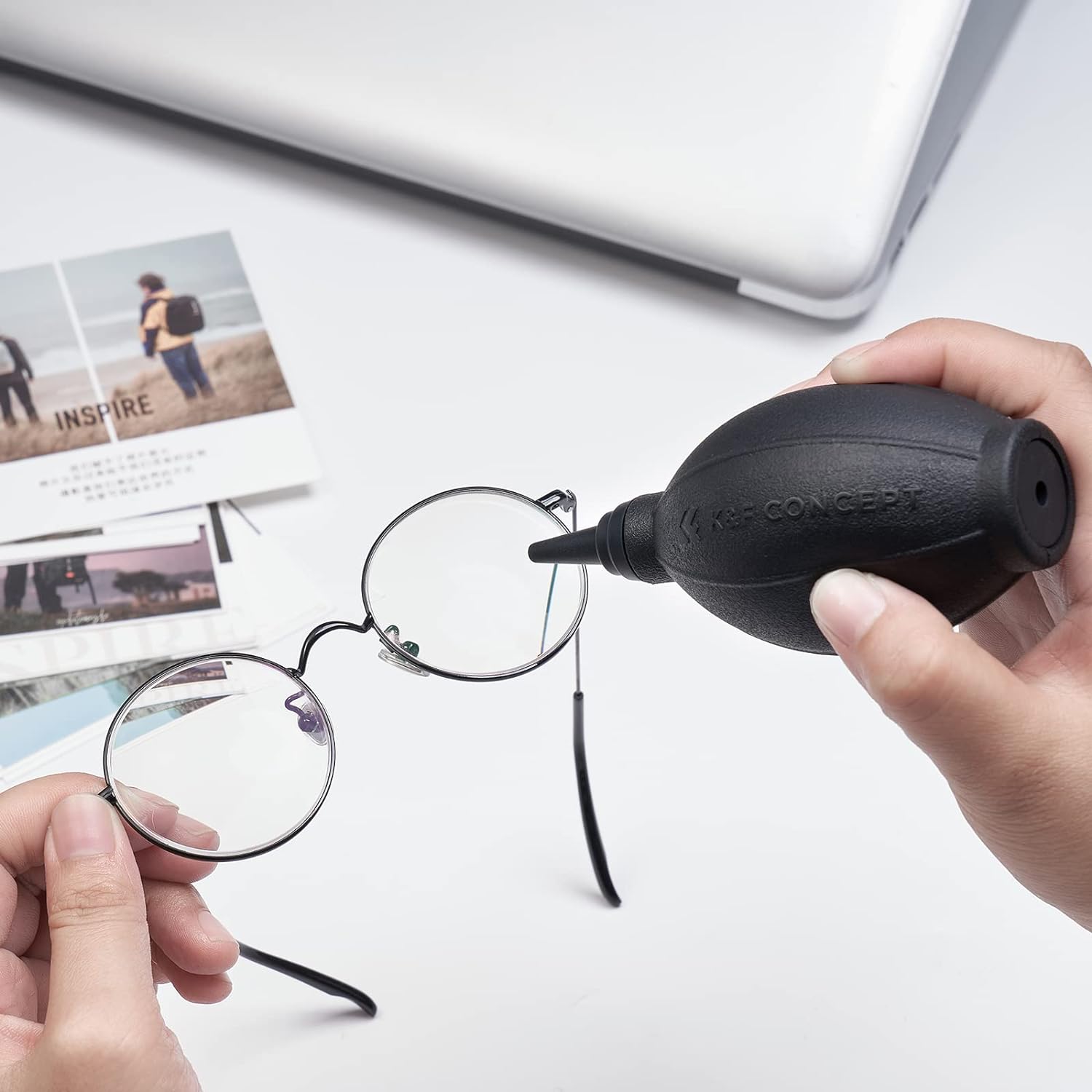 K&F  4-in-1 Camera Cleaning Kit with Lens Brush Pen, Rocket Air Blower, Microfiber Cleaning Cloth, Lens Cleaner Kit for Canon Nikon Pentax Sony DSLR Cameras Cleaning Tool Accessories