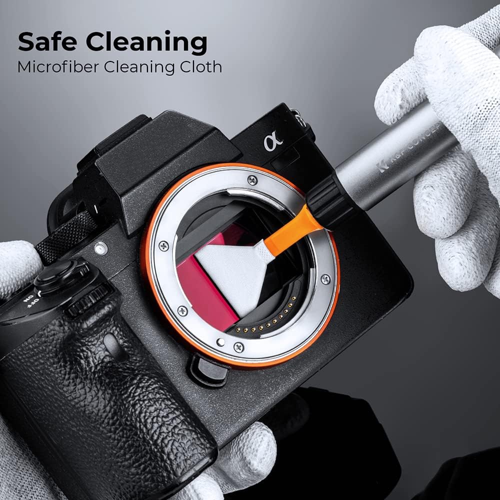 K&F  4-in-1 Camera Cleaning Kit with Lens Brush Pen, Rocket Air Blower, Microfiber Cleaning Cloth, Lens Cleaner Kit for Canon Nikon Pentax Sony DSLR Cameras Cleaning Tool Accessories