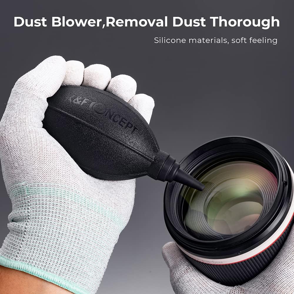 K&F  4-in-1 Camera Cleaning Kit with Lens Brush Pen, Rocket Air Blower, Microfiber Cleaning Cloth, Lens Cleaner Kit for Canon Nikon Pentax Sony DSLR Cameras Cleaning Tool Accessories