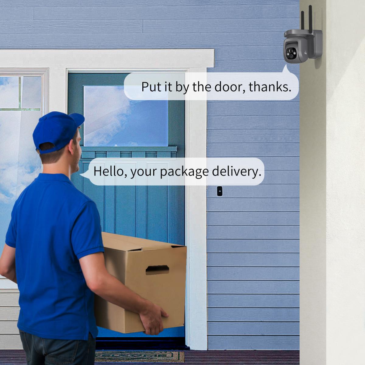 WIFI solar security camera System solar camera PIR human sensor + 2-Way Audio Built-in Battery 9600mAh AI Human Detection 2K Infrared Night Vision 8m/26ft black