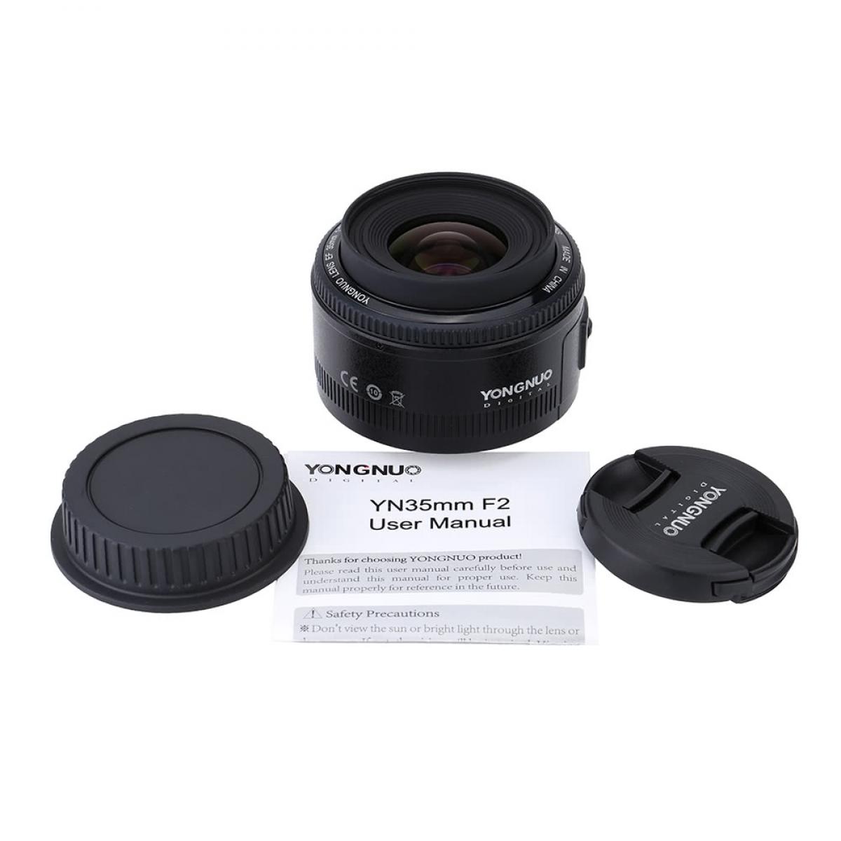 Yongnuo YN35mm F2 Lens 1:2 AF/ MF Wide Angle Fixed / Fixed Focus AF Lens for Canon EF mount EOS cameras