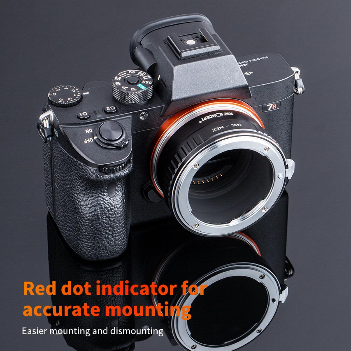 Nikon F Lenses to Sony E Mount Camera Copper Adapter