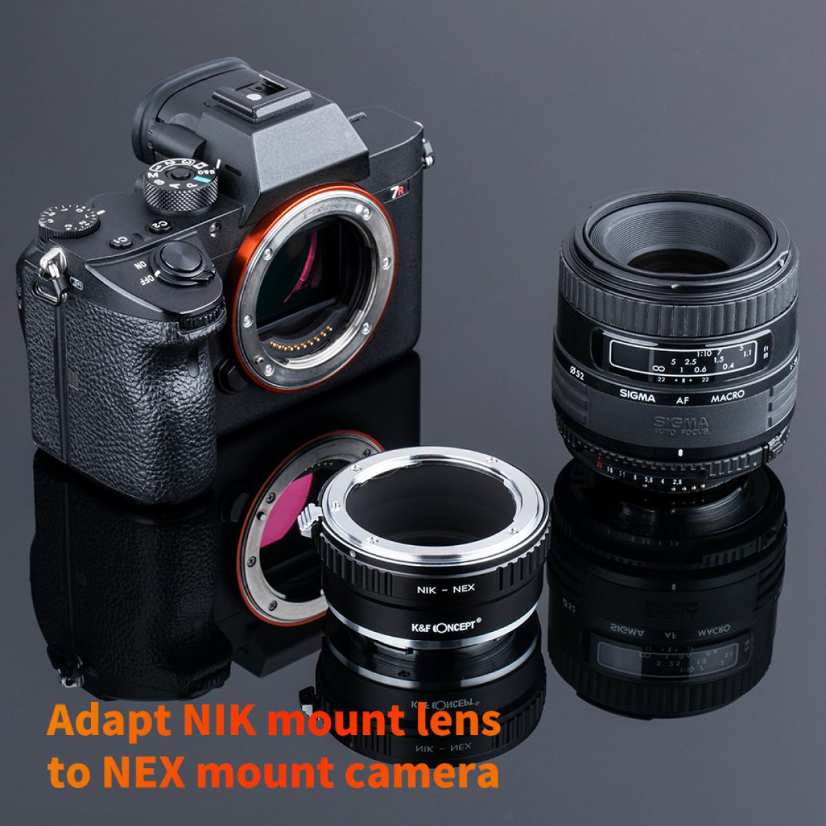 Nikon F Lenses to Sony E Mount Camera Copper Adapter